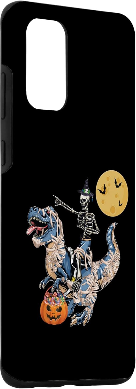 Galaxy S20+ Funda de dinosaurio de momia montando esqueleto