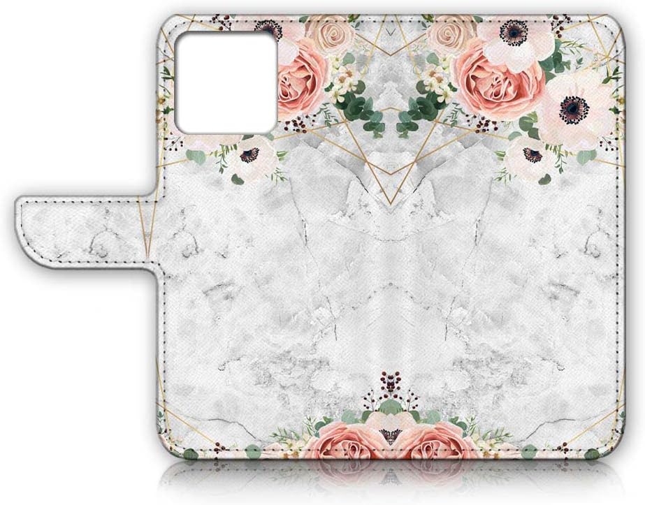 AJOURTEK Funda con tapa para iPhone 13 Pro Max, diseño artístico, estilo cartera, protección de cuerpo completo con flor de fantasía AD003 (#24880
