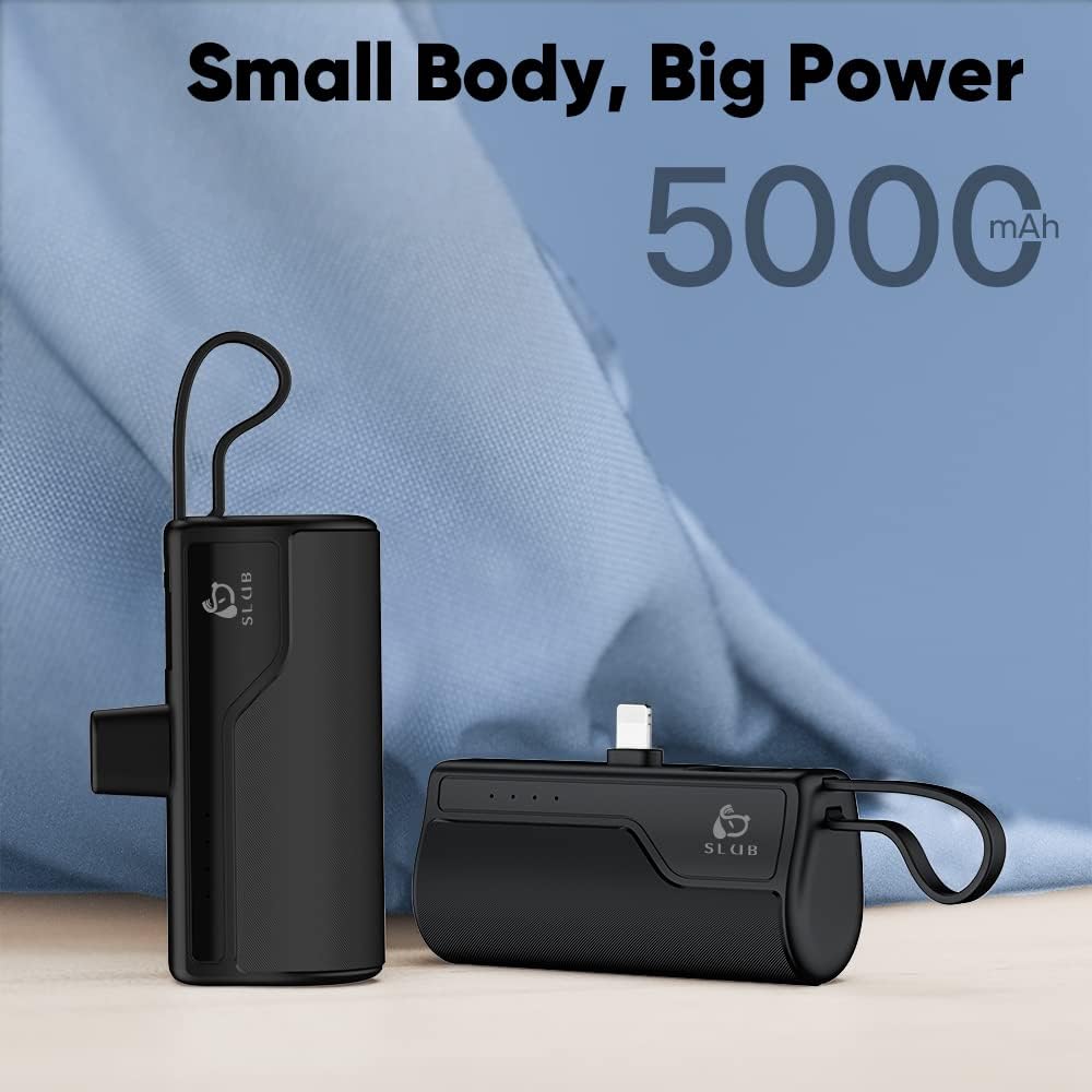 Cargador portátil para iPhone de 5000 mAh, mini cargador de batería de respaldo de teléfono, pequeño cargador portátil compatible con iPhone