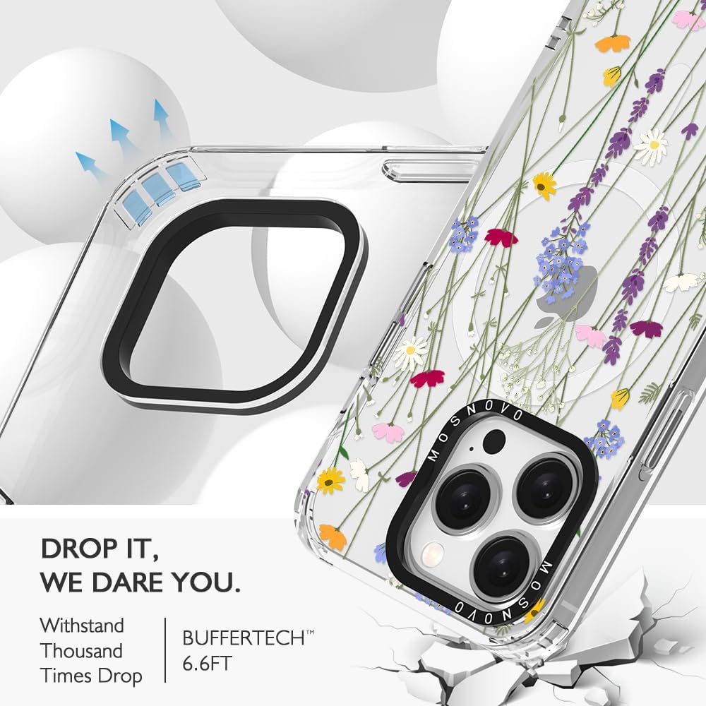 MOSNOVO Funda compatible con Magsafe diseñada para iPhone 15 Pro, Buffertech impacto de caída de 6.6 pies, parachoques protector de TPU a prueba de