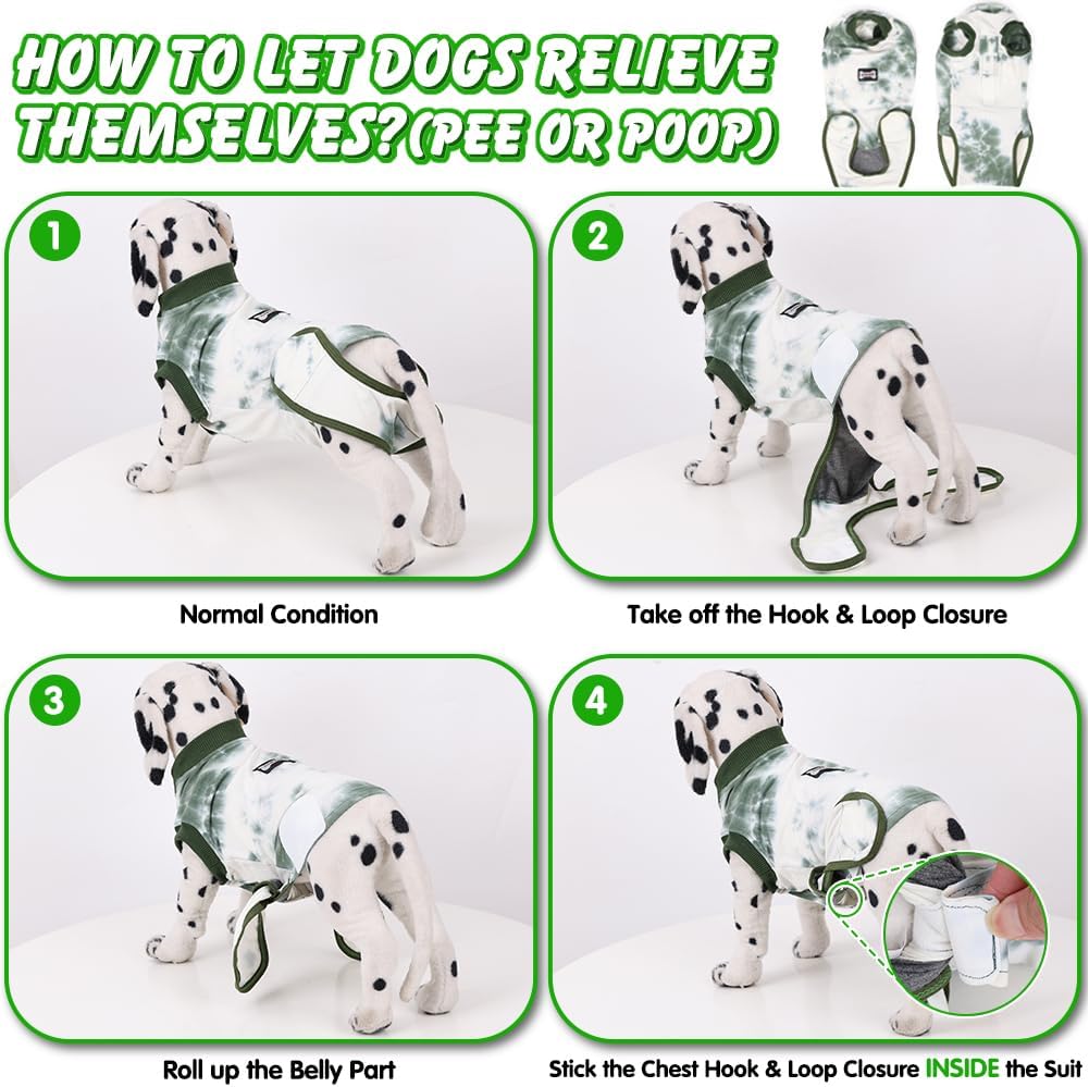 EMUST Traje de recuperación para perros, traje de cirugía antilamidas para perros machos y hembras, alternativa de cono suave para perros después de