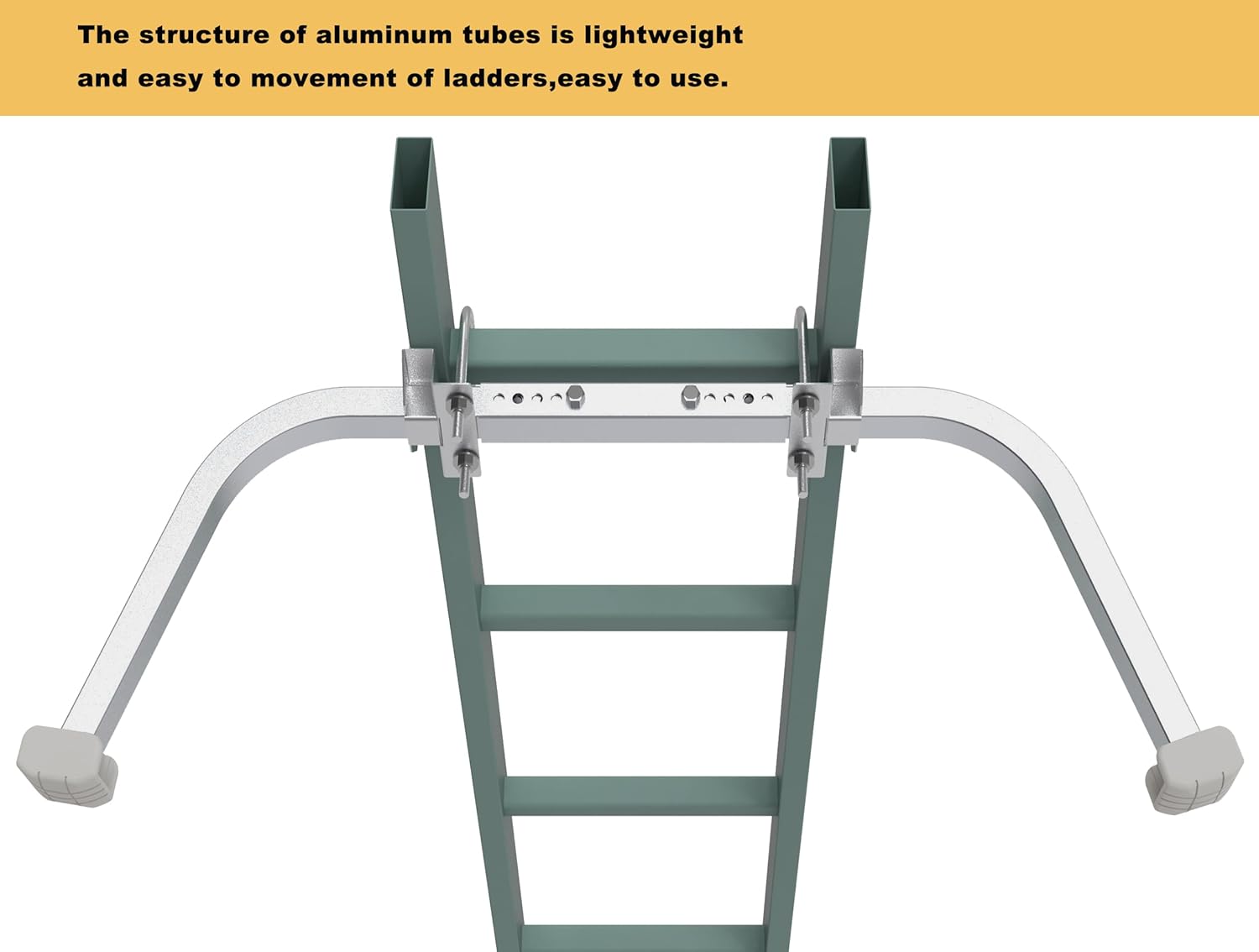Estabilizador de escalera, accesorio estabilizador de escalera extendido para canaleta de techo y pared, escalera, separador de aluminio para
