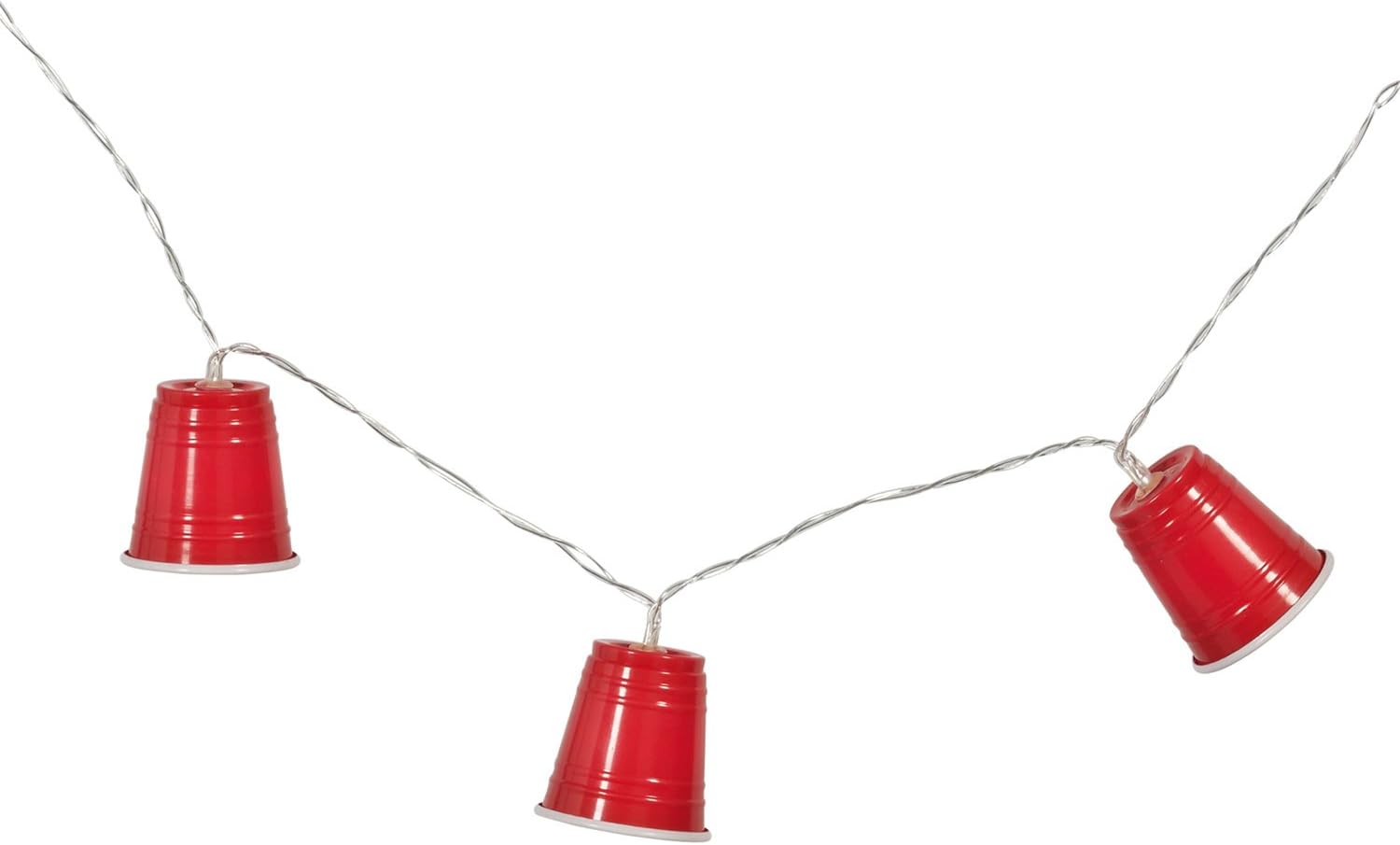 Lights4fun, Inc. – Guirnalda de luces rojas de 9 pies con pilas, 20 LED, decoración de fiesta universitaria para interiores