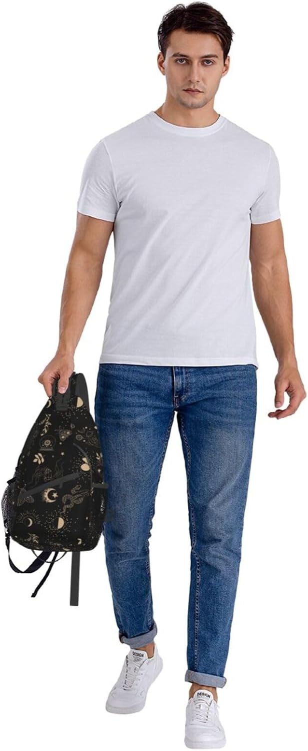IRIHISKY Mochila cruzada para hombres y mujeres, mochila cruzada casual para senderismo, viajes, deportes, correr, bolsa de pecho