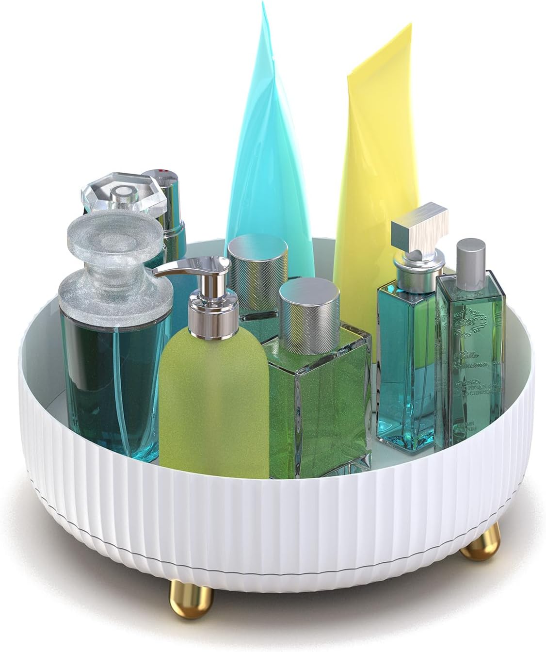 Lazy Susan – Organizador giratorio de plástico de 8 pulgadas, organizador de perfumes de maquillaje, organización giratoria redonda para despensa,