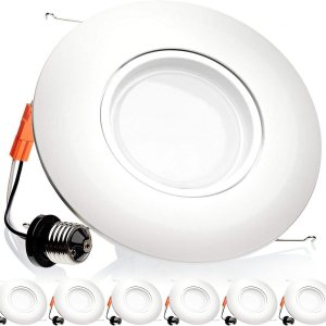 LEDONE Luz empotrable LED de cardán de 6 pulgadas, CRI90 regulable, retrofit de globo ocular ajustable IP20, luz de techo direccional de inclinación LEDONE Luz empotrable LED de cardán de 6 pulgadas, CRI90 regulable, retrofit de globo ocular ajustable IP20, luz de techo direccional de inclinación