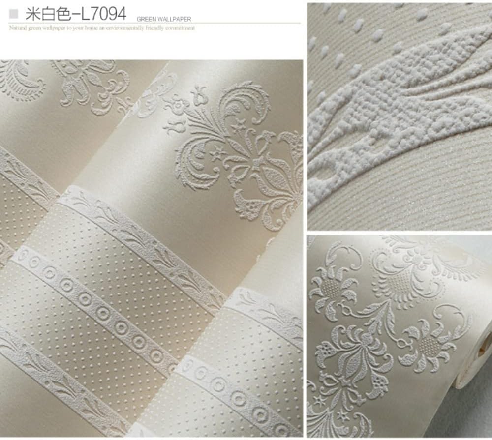 Q QIHANG Papel tapiz moderno y sencillo de damasco en relieve 3D de rayas europeas no tejido para dormitorio, sala de estar, TV, fondo, pared, 20.87