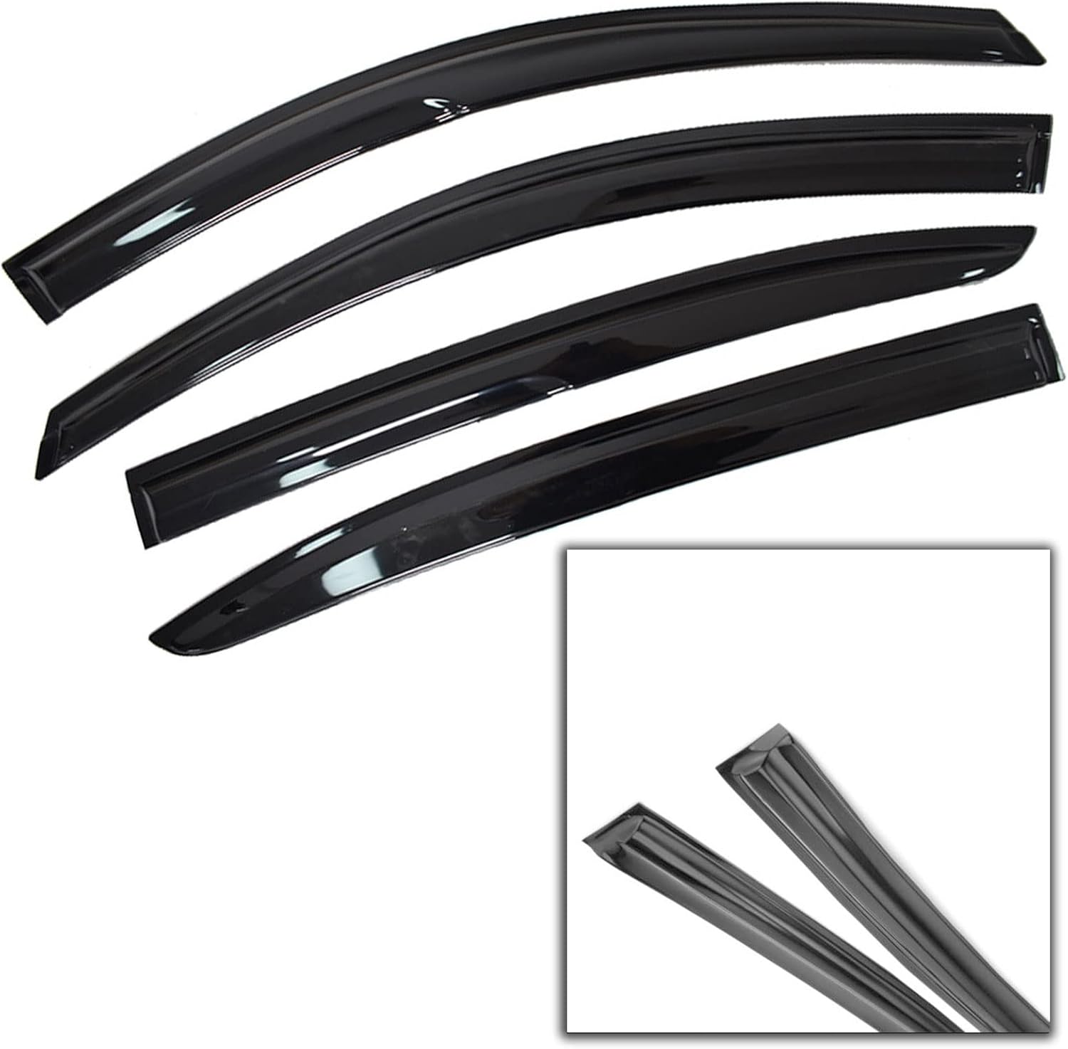 SEBLAFF 4 viseras laterales para ventana lateral, deflectores de sombra de acrílico de repuesto para Accord 2008-2012