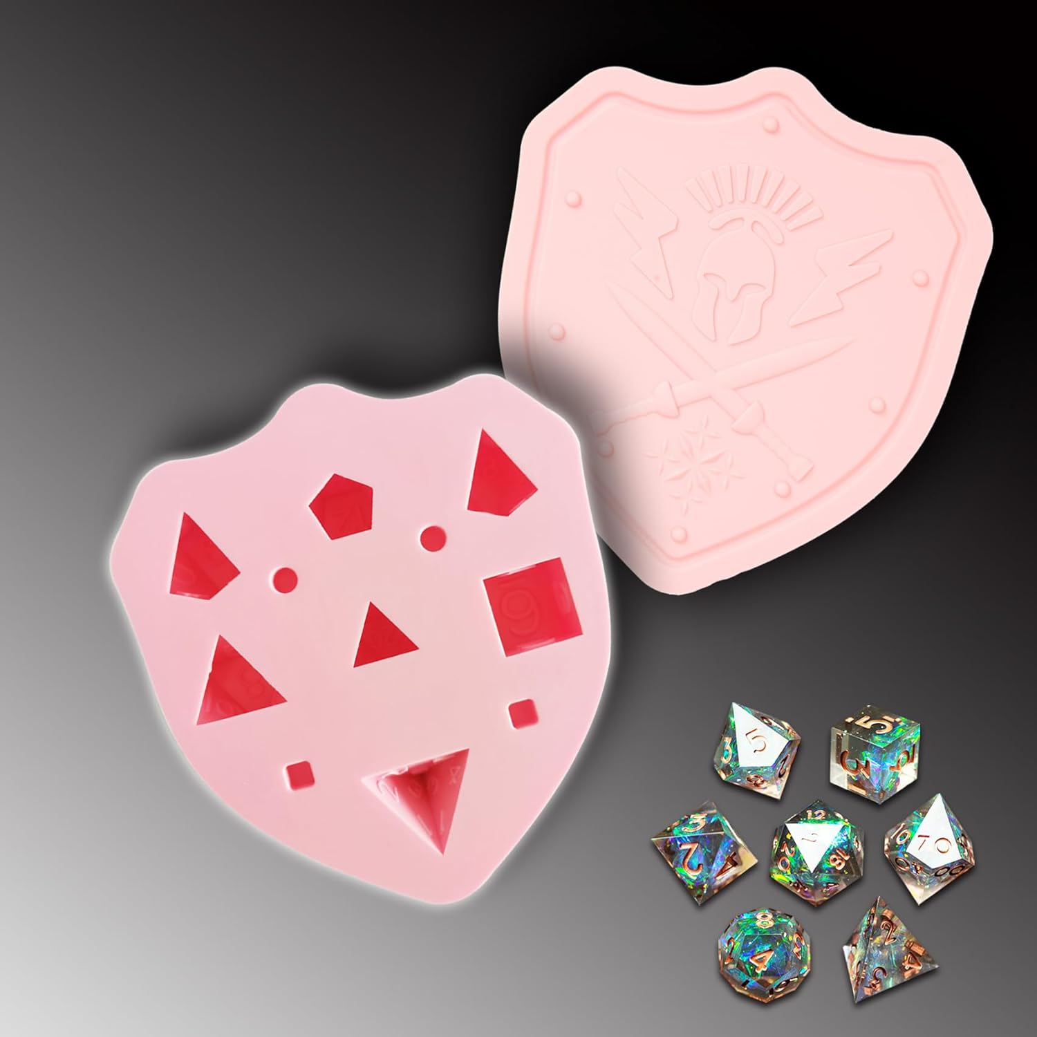 Migugaga DND – Molde de dados para fundición de resina, moldes de dados de silicona D&D de borde afilado con kit de 36 piezas de fabricación de