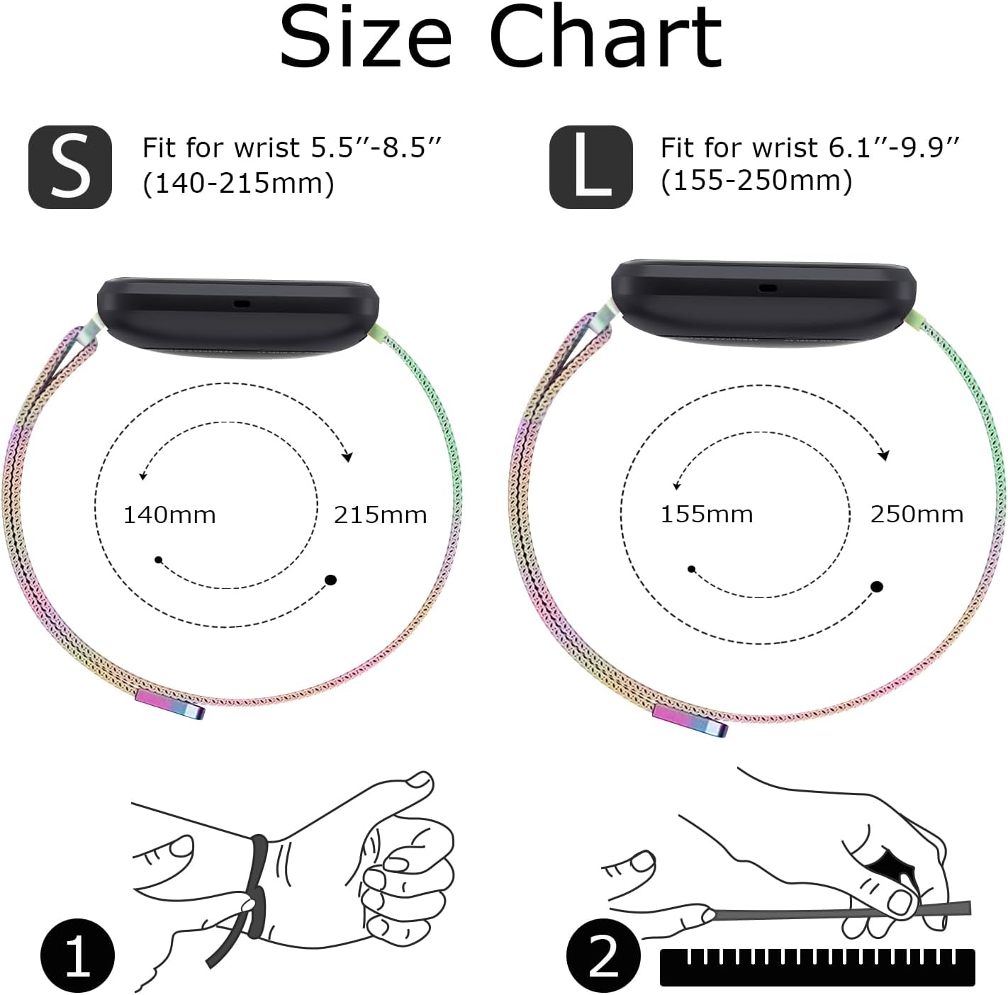Meliya Metal Band Compatible with Fitbit Versa 2 Watch Bands Women Men, Stainless Steel Metal Mesh Loop Adjustable Magnetic Wristband Stylish