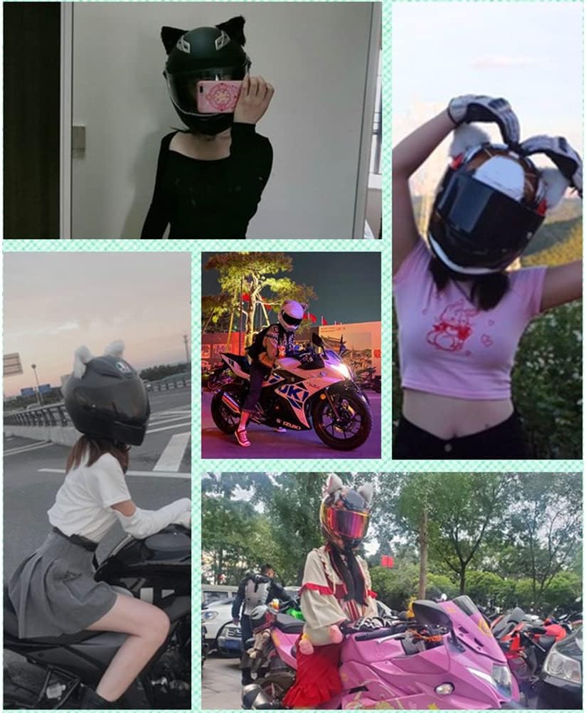 SPYMINNPOO 2 orejas de gato de felpa, accesorios para casco de esquí, casco de motocicleta, casco de snowboard (casco no incluido)