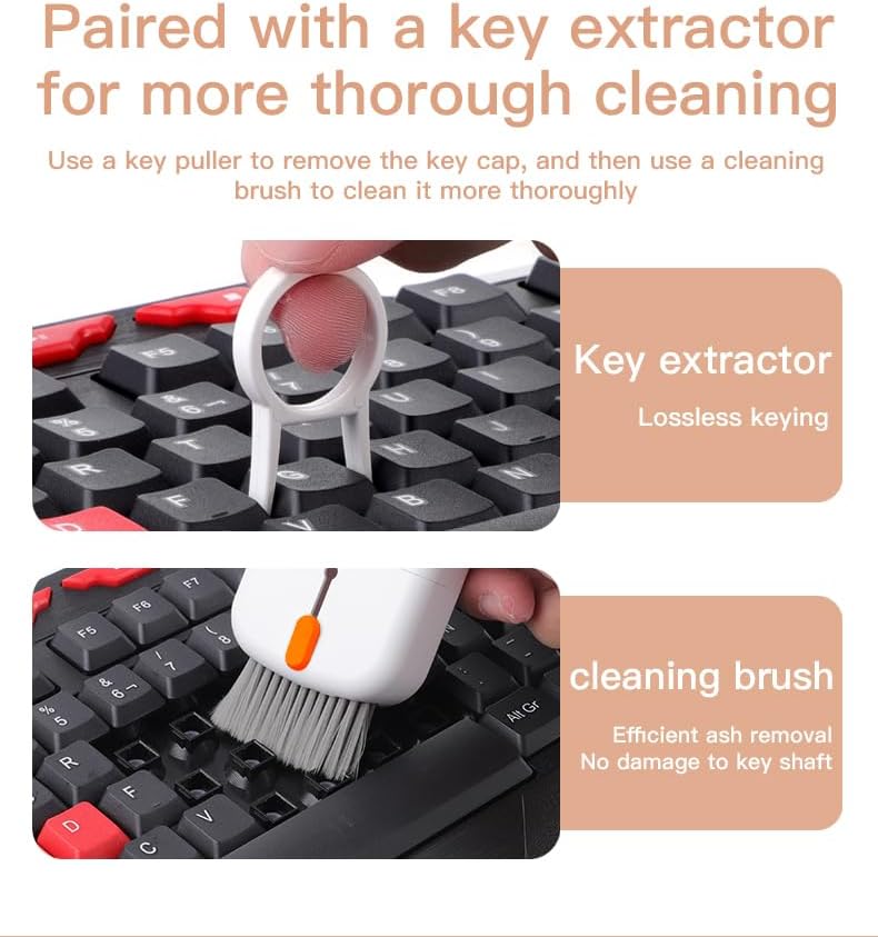 10-in-1 Camera Laptop Phone Cleaner Kit, Computer Screen Keyboard Brush Cleaning Spray for Phone, Pad, Electronic Device Clean Tool for PC Monitor