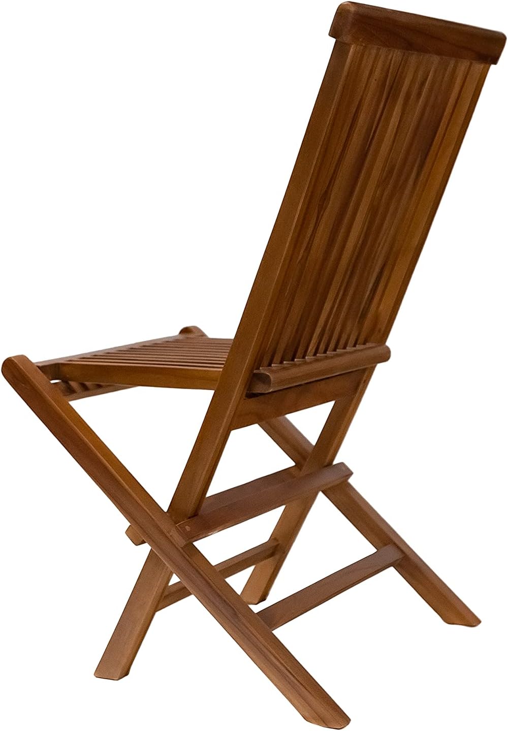 Silla plegable de estilo nórdico para uso en interiores y exteriores, patio, balcón, comedor (acabado aceitado, marrón)