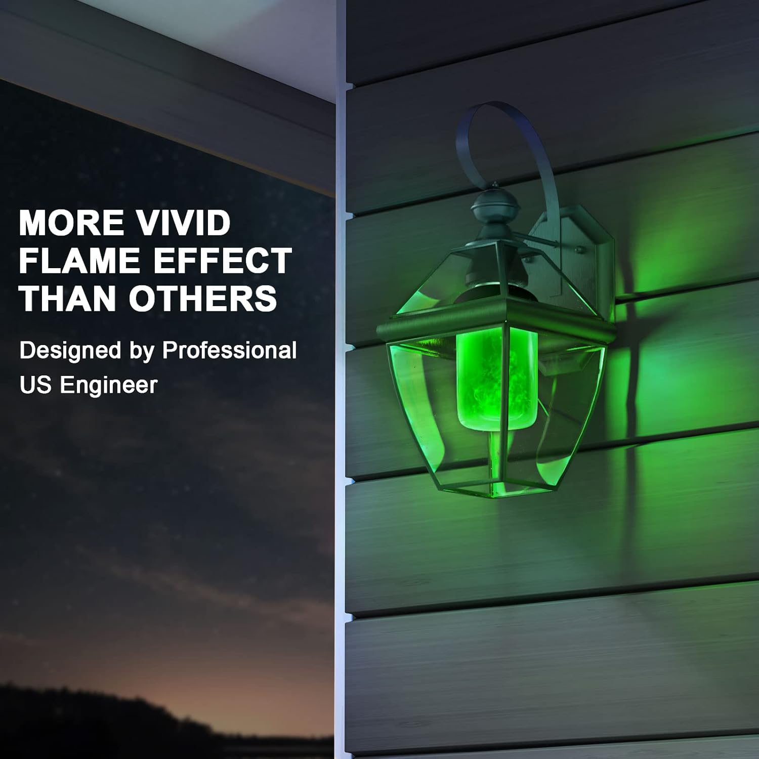 Hompavo Bombillas LED mejoradas para decoraciones de Navidad, bombillas verdes parpadeantes con efecto invertido, bombilla de llama base E26E27 para