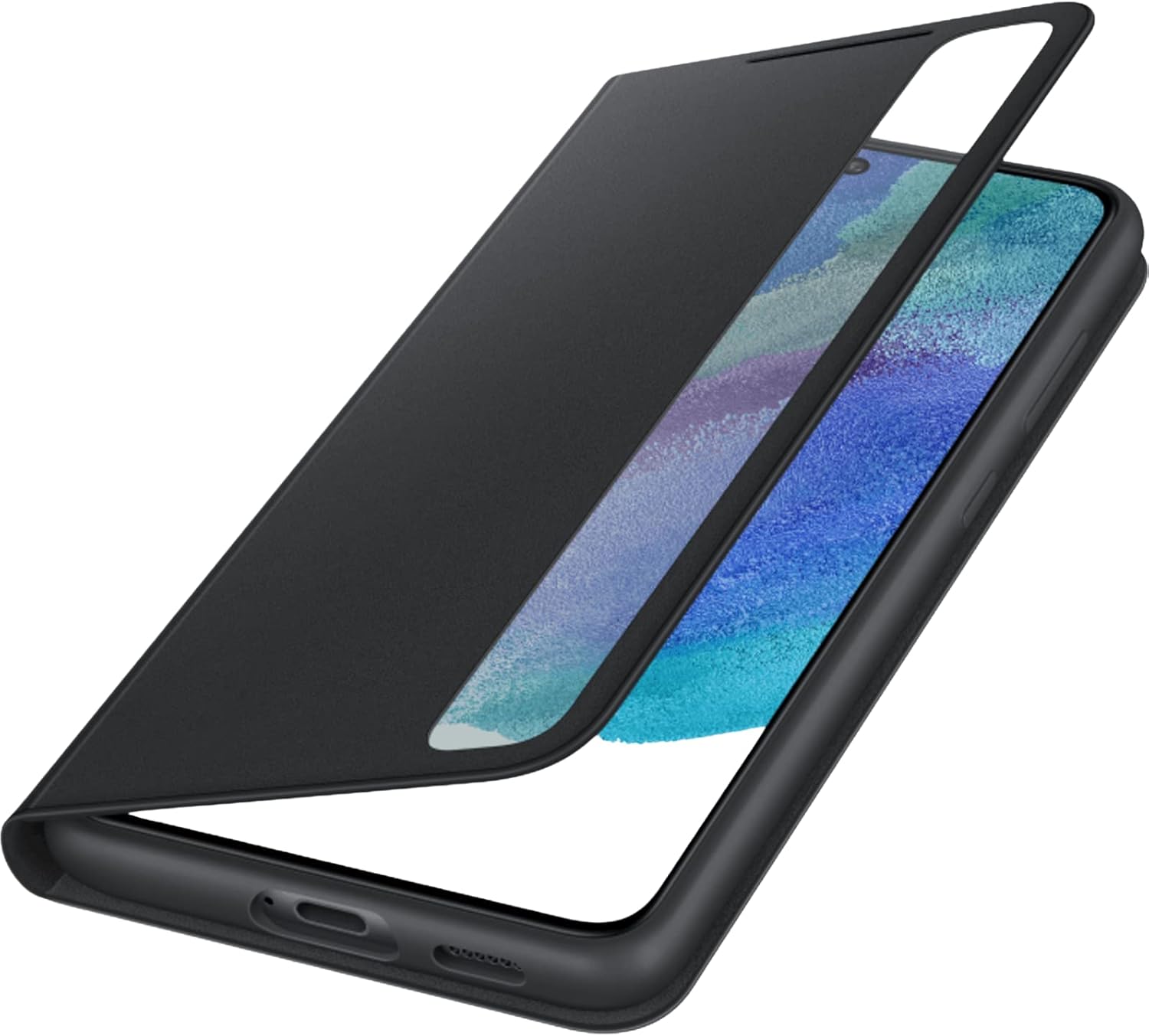 SAMSUNG Electronics EF-ZG990CBEGEW – Carcasa para Galaxy S21 FE Smart Clear View, color grafito, talla única