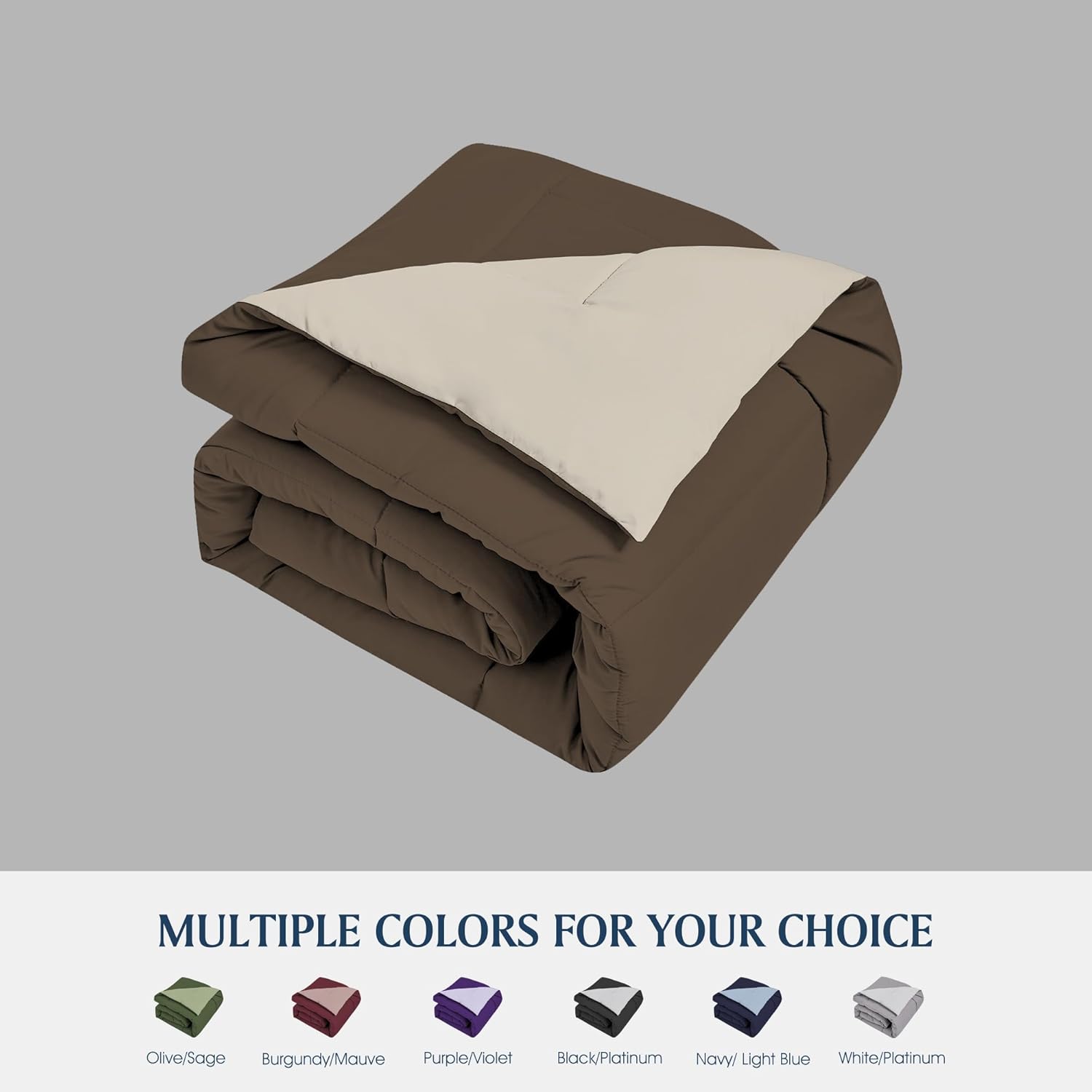Blue Ridge Home Fashions – Edredón sintético de microfibra para todas las estaciones, relleno de poliéster hipoalergénico, Full Queen
