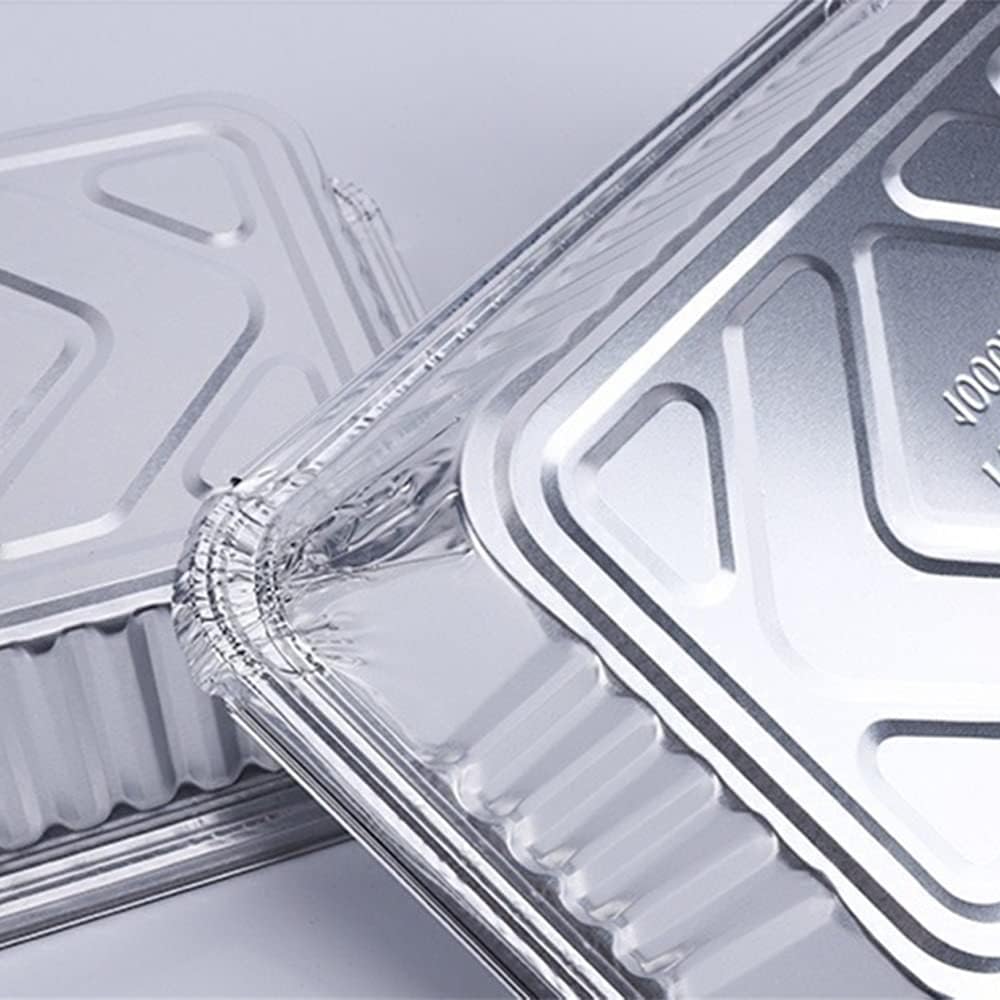 Othmro 20 sartenes de papel de aluminio de 24.3 fl oz reciclables para llevar, recipientes de alimentos de papel de aluminio, sartenes redondas,