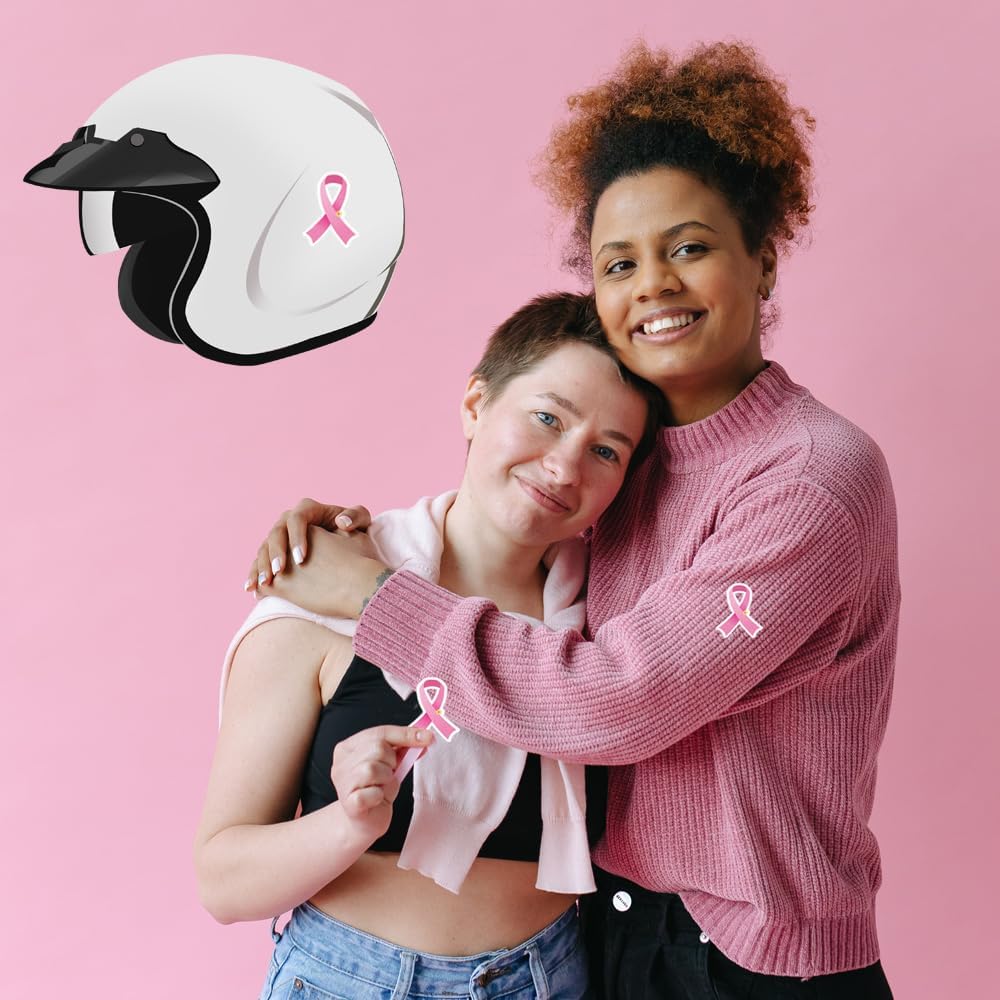 AWEELON 300 calcomanías de cinta rosa para concientización sobre el cáncer de mama, calcomanías de concientización sobre el cáncer de mama, casco