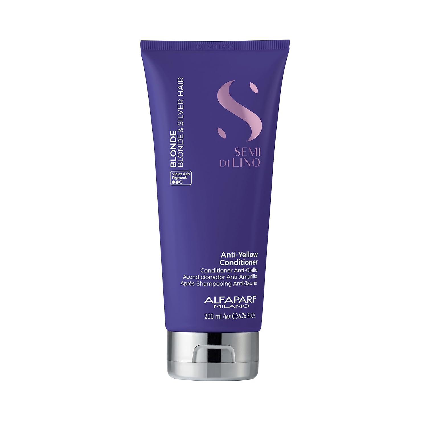 Alfaparf Milano Semi di Lino – Juego de regalo anti-amarillo para cabello rubio, platino y plateado, champú, acondicionador y aerosol sin sulfato,