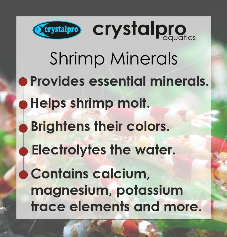 Minerales de camarón 16.9 onzas – Minerales esenciales para tanques de camarones e invertebrados Sal de acuario para tanque de agua dulce (16.9 fl