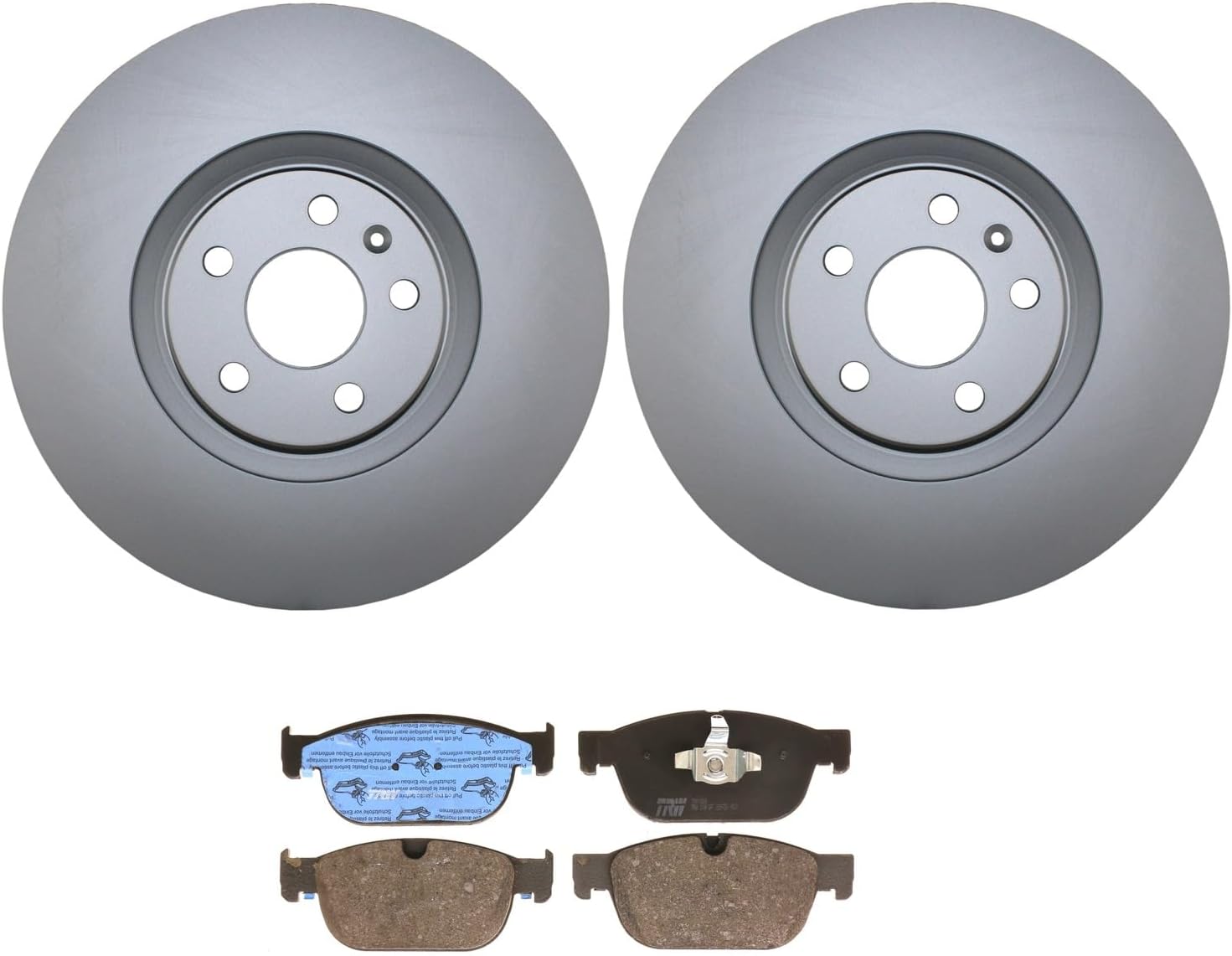 Recubierto 13.583 in ventilado 5 lengüetas de disco rotores y TRW Pro baja metálica Pad Set Freno delantero Kit para Volvo S60 S90 V60 XC V90 XC XC
