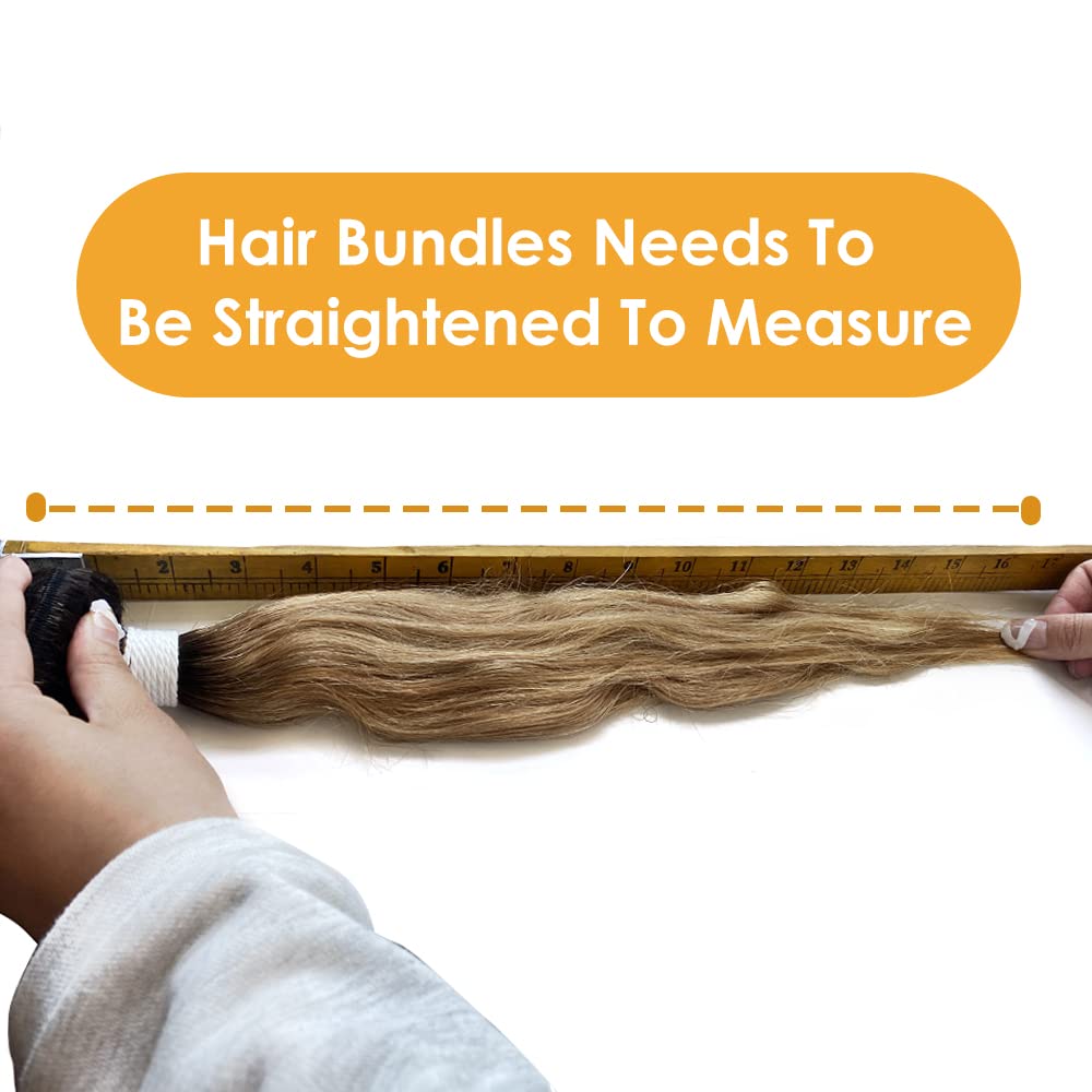 X-TRESS Extensiones de cabello humano virgen brasileño ondulado rubio miel degradado T1B27, 1 paquete de extensiones de cabello humano (18 pulgadas,
