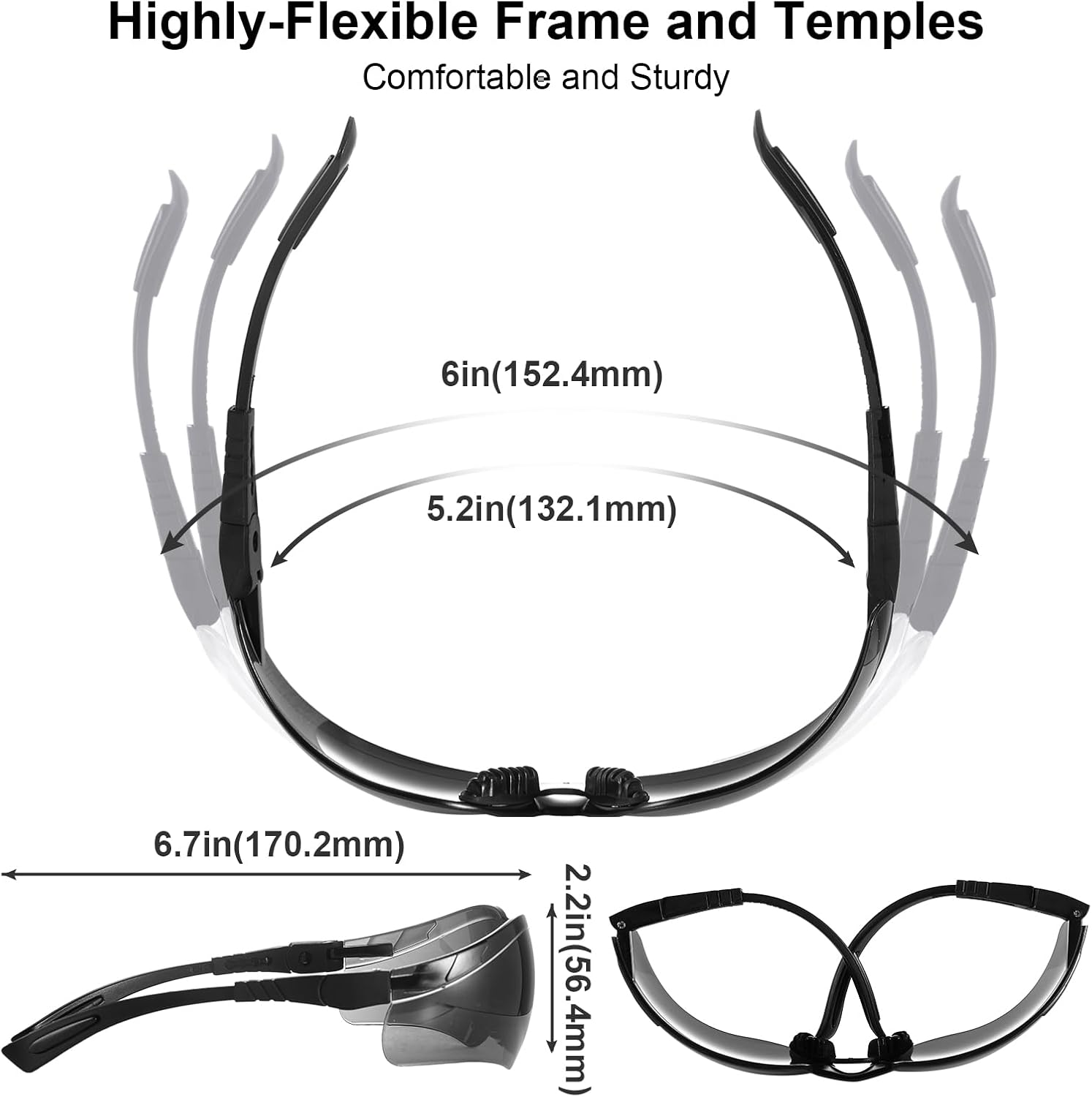 xaegistac Shooting Glasses Anti-fog Shooting Range Eye Protection, Adjustable Safety Glasses with Zipper Hard Case