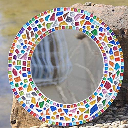 Azulejos de mosaico de colores mixtos de 7.05 oz brillantes piezas de mosaico de cristal de colores brillantes vidrieras a granel formas surtidas