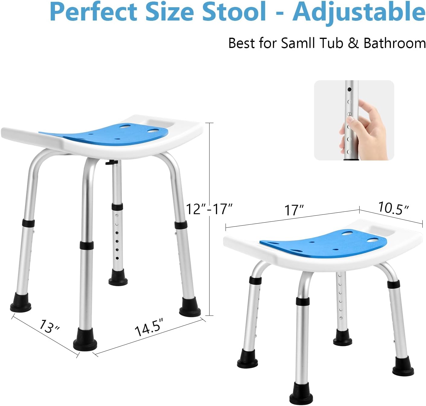 FSAHSA Taburete de ducha elegible para ducha interior, asiento de silla de ducha con barra de agarre de asistencia, asiento de ducha sin