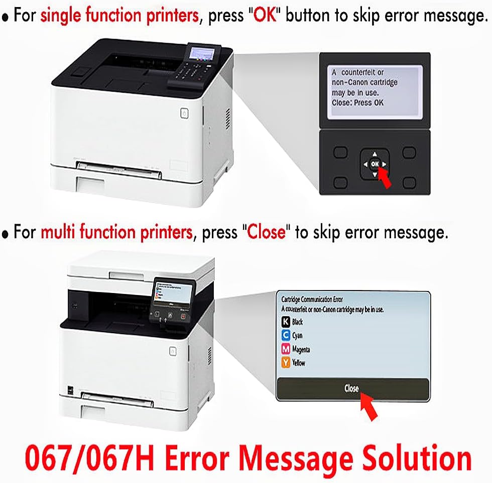067H 067 Cartucho de tóner 067H 067, paquete de 4 unidades de repuesto compatible con MF656Cdw para Canon imageCLASS LBP633Cdw LBP632Cdw MF653Cdw