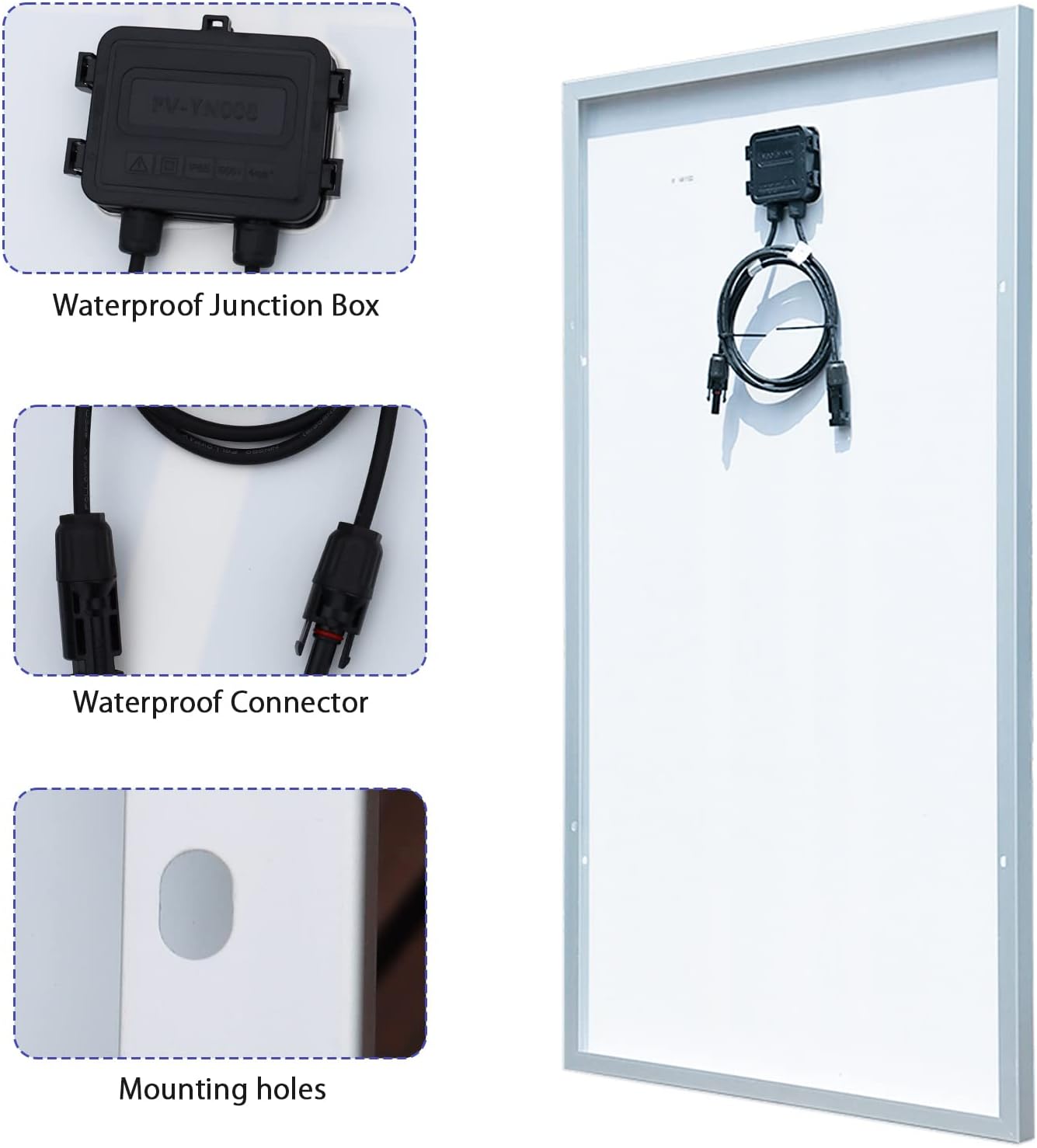 Kit de panel solar de 200 W, 12 voltios24 voltios, 2 x 100 W, módulo monocristalino, controlador de carga de 20 A para RV, barcos, remolque, cámper,