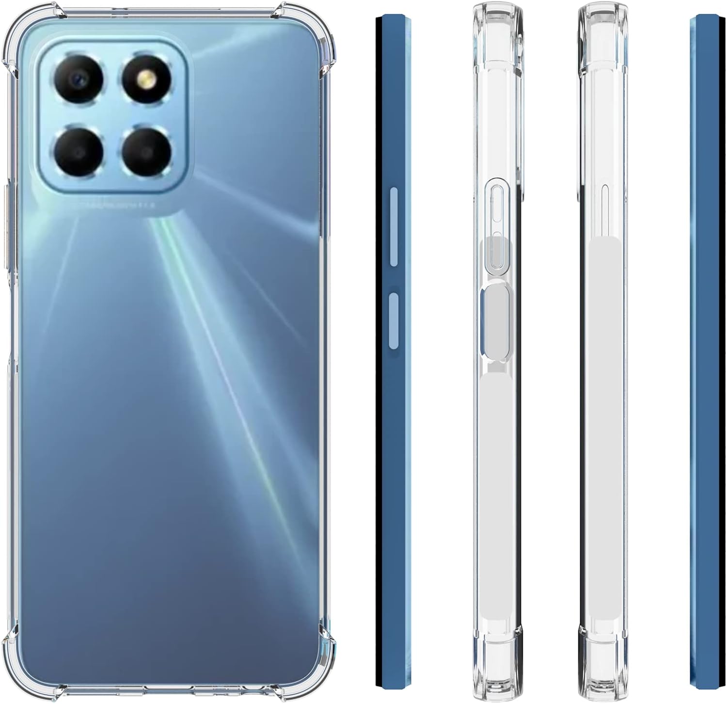 Funda para Honor X6  X6s  Honor X8 5G Transparente TPU Cuatro Esquinas Funda Protectora Transparente Suave