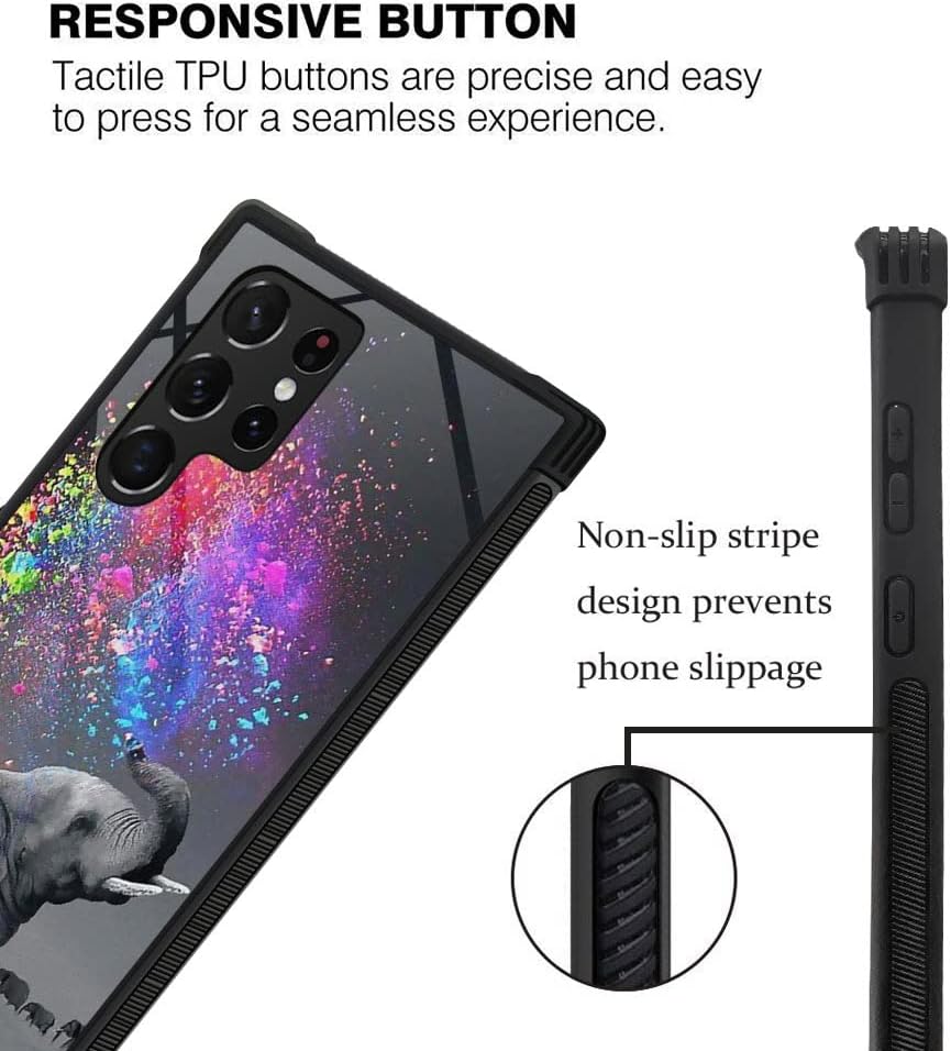 ZHEGAILIAN Funda compatible con Samsung Galaxy S23 Plus, maravillosa funda de elefante 15 para Samsung Galaxy S23+ Plus, funda de protección contra