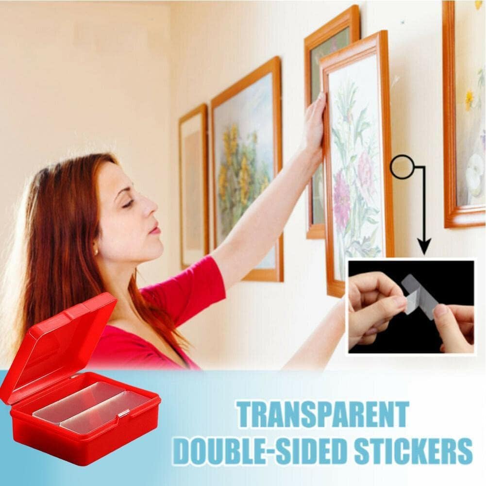 Cinta de doble cara, 60 cintas de montaje extraíbles multiusos, cinta adhesiva fuerte transparente, impermeable, cinta de montaje de doble cara para