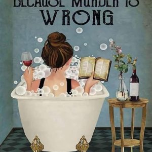 YEEIFFD Kits de pintura de diamante 5D Wine Because Murder is Wrong Diamond Art Kits perfectos para decoración de pared de oficina en casa, 12 x 16 YEEIFFD Kits de pintura de diamante 5D Wine Because Murder is Wrong Diamond Art Kits perfectos para decoración de pared de oficina en casa, 12 x 16