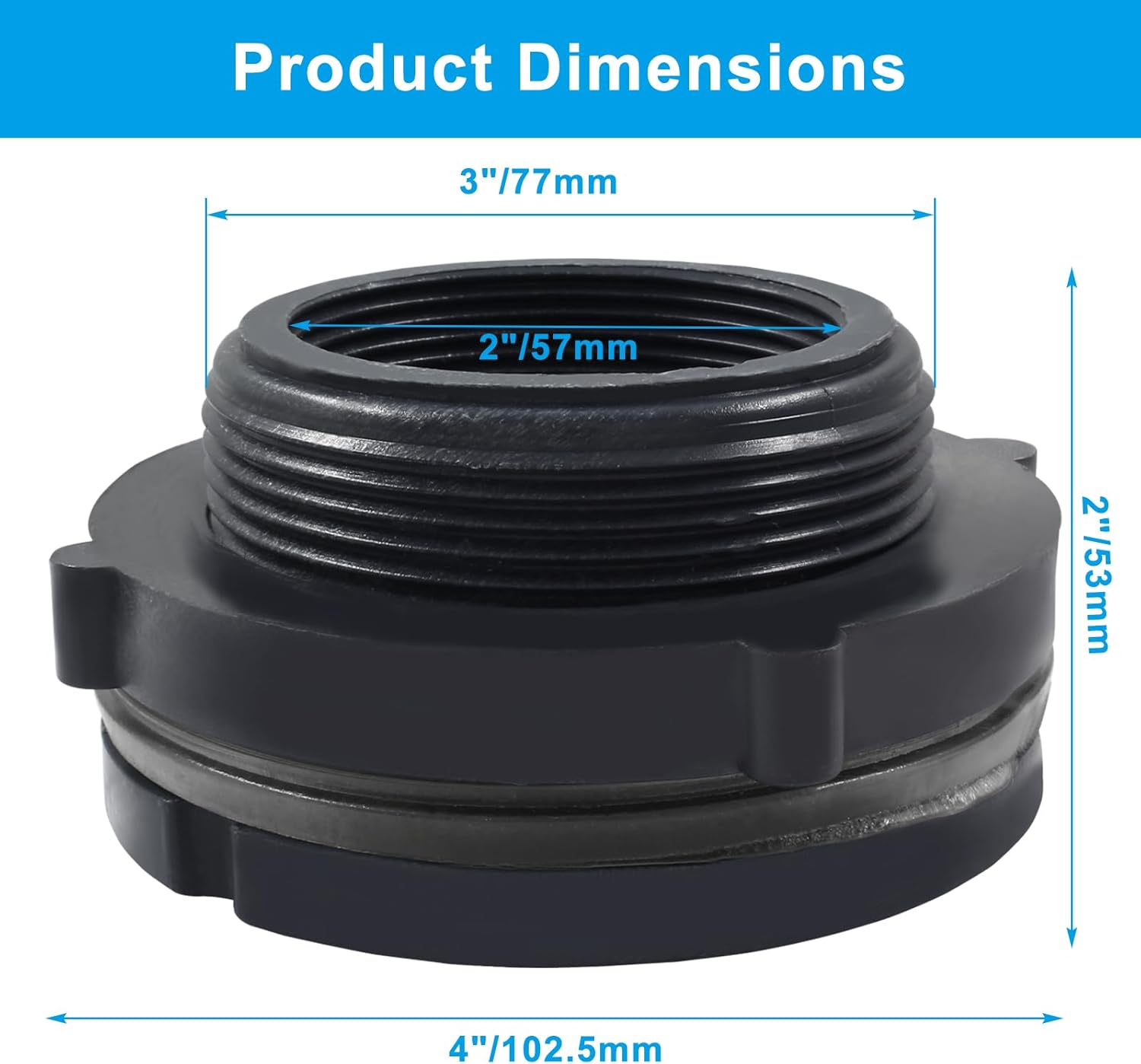 1 paquete de 2″ PVC mamparo de montaje para barriles de lluvia, acuarios – gris oscuro