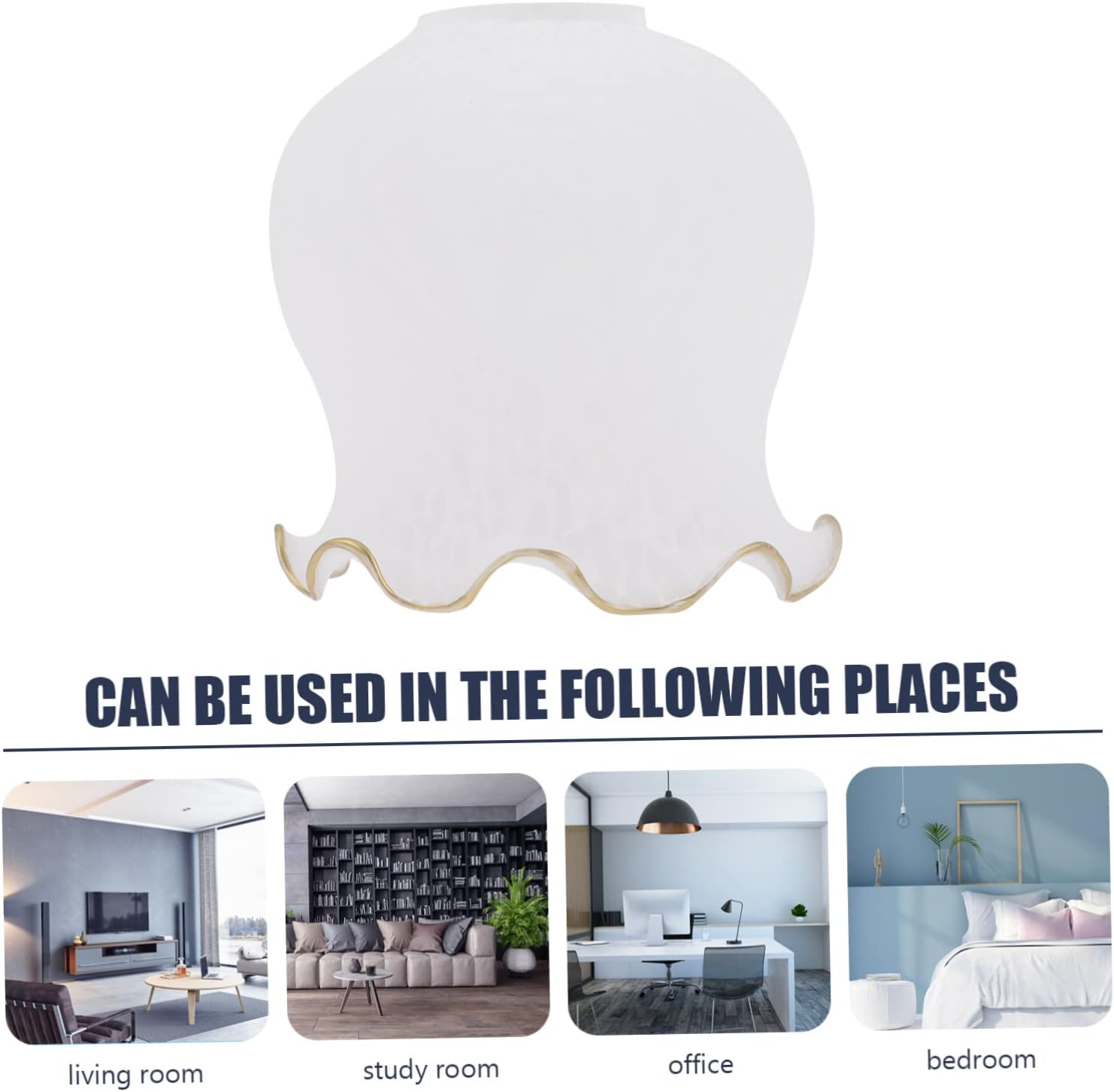 DOITOOL Pantalla de cristal para lámpara de mesa, cubierta de pantalla de vidrio esmerilado, pantalla de vidrio de repuesto, pantalla decorativa,