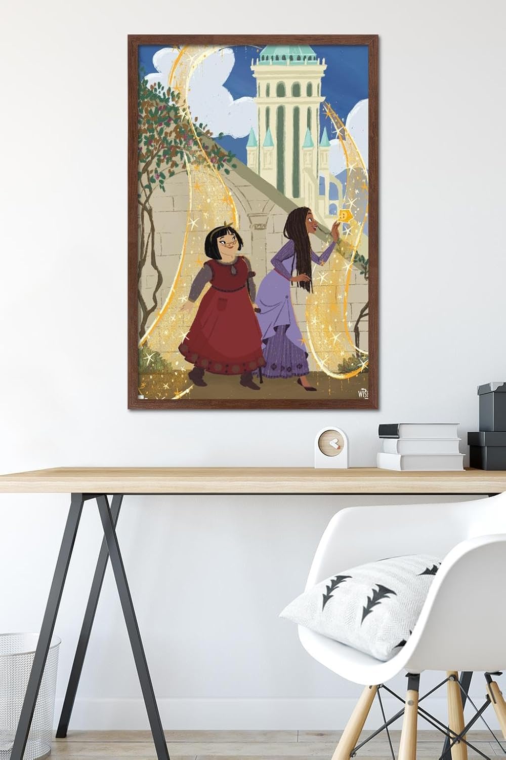 Trends International Disney Wish – Póster de collage de 3 (Friends), póster de pared, 22.37 x 34.00 pulgadas, versión enmarcada de caoba