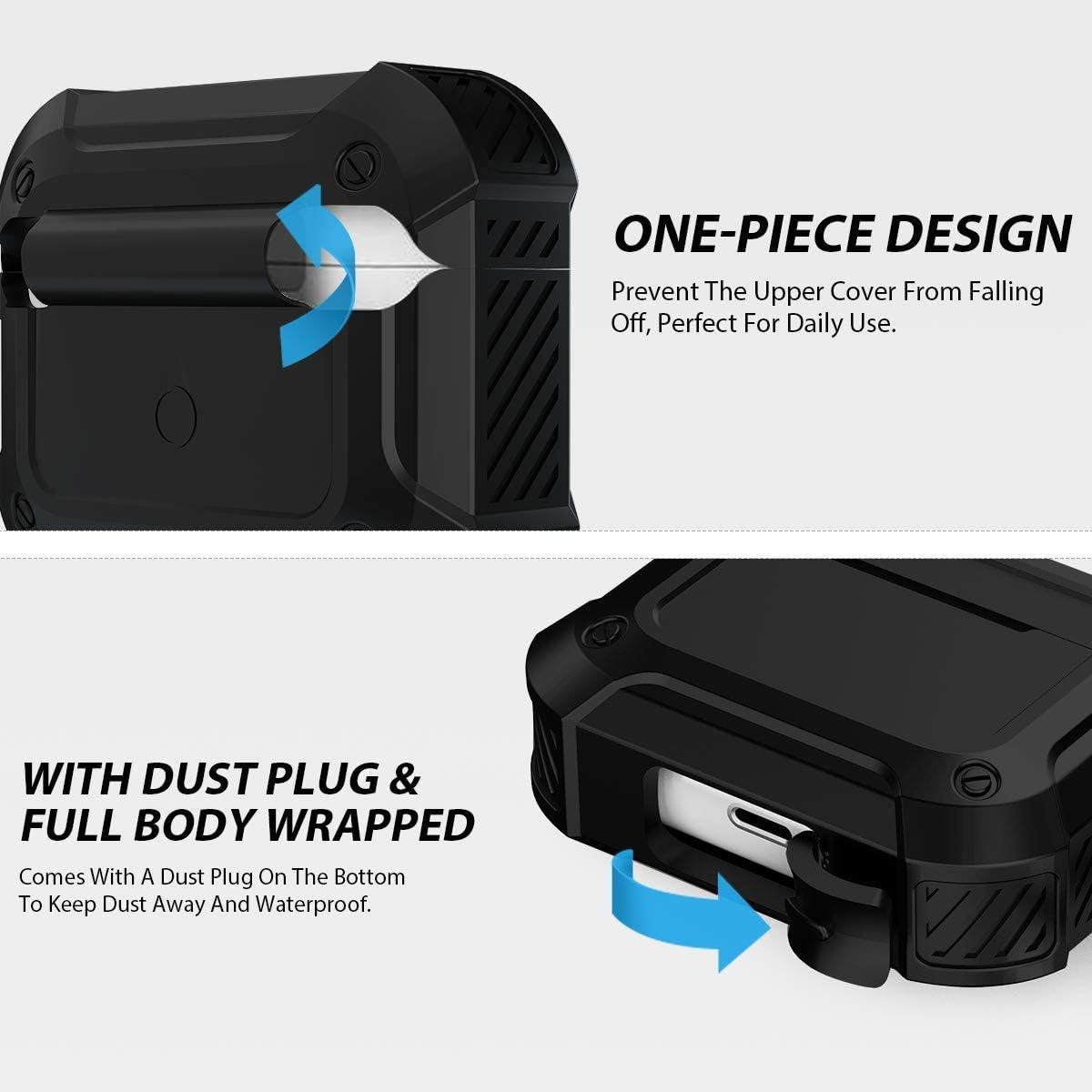 Armor – Funda para Airpods de 3 generación con llavero, de silicona resistente a prueba de golpes, funda protectora para Airpods de 3 generación LED