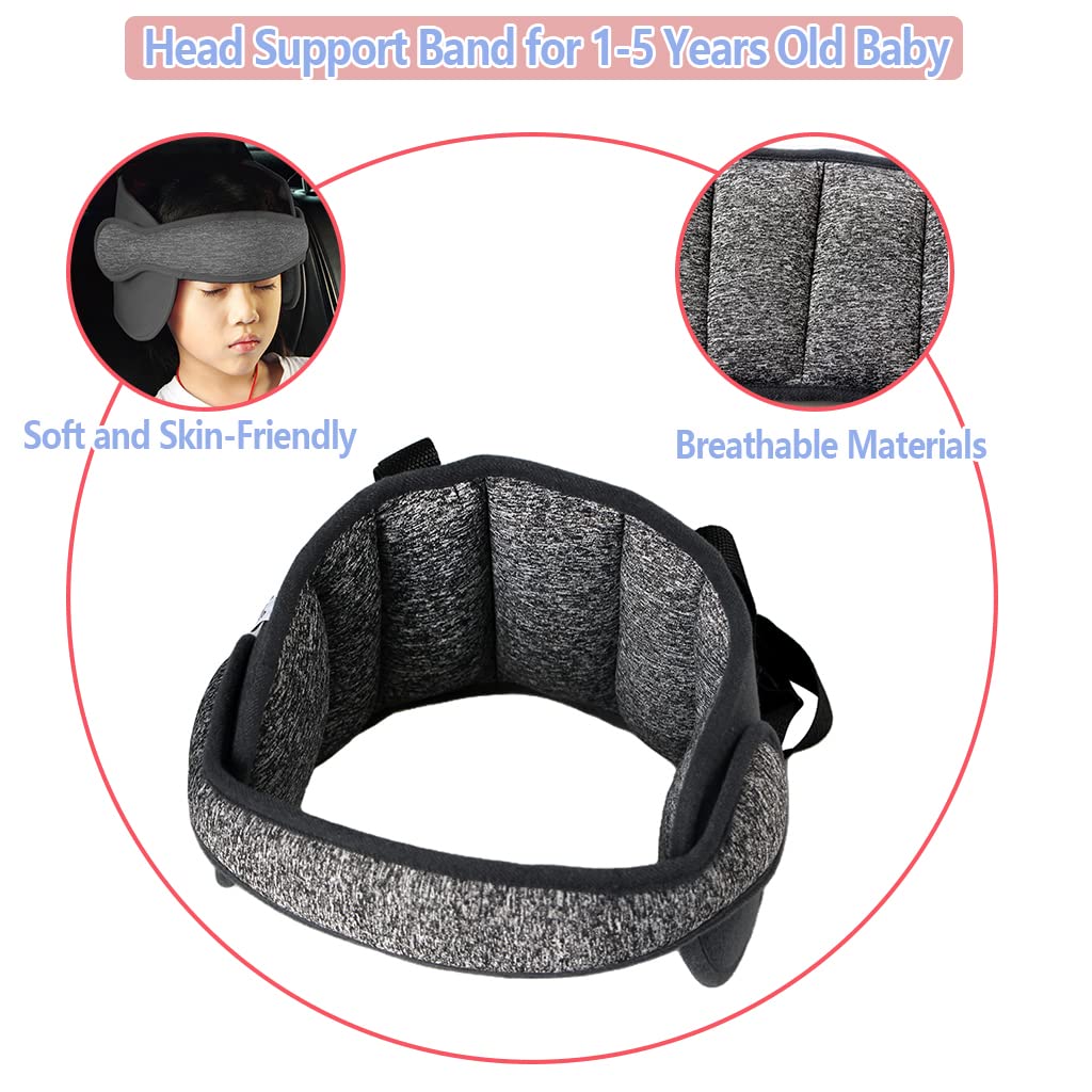 vocheer Banda de soporte para la cabeza del asiento de automóvil para bebé, ajustable para asiento de automóvil, soporte para siesta para niños,