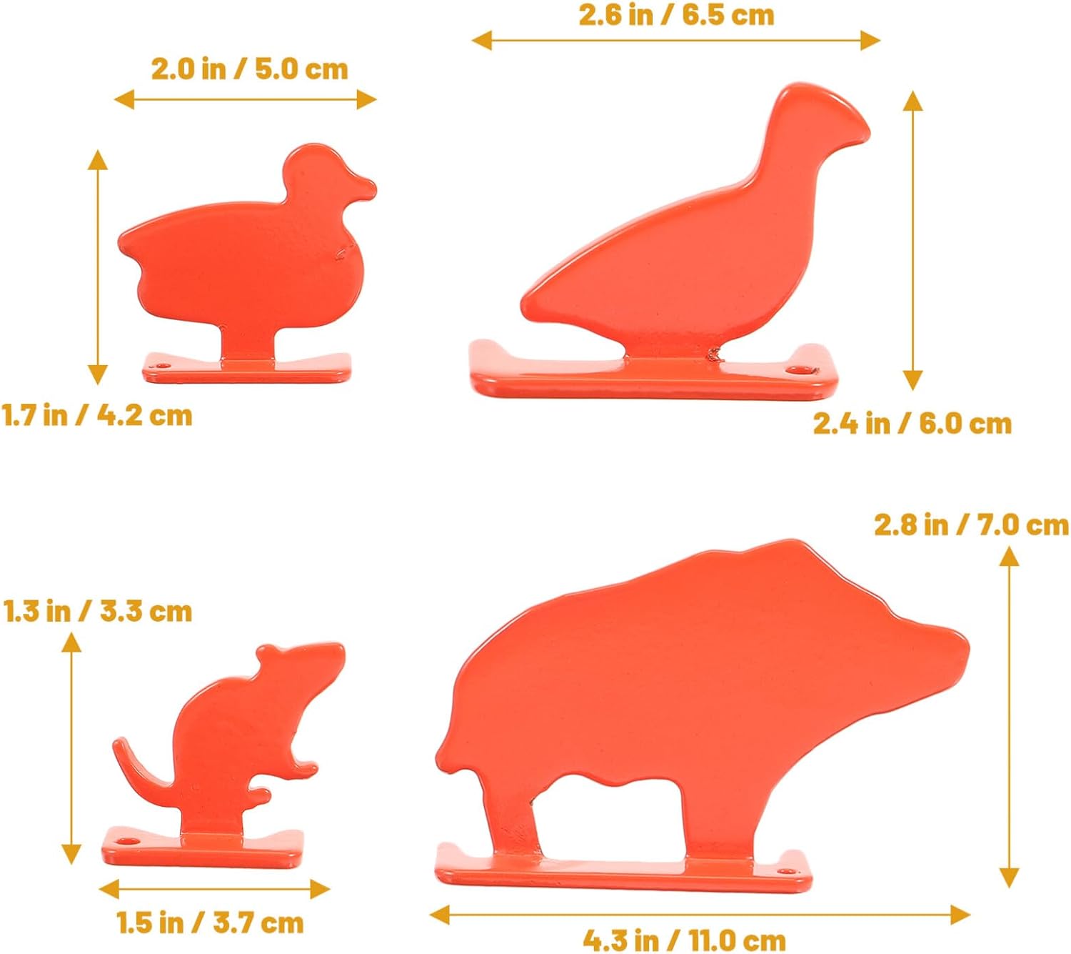 Specialty Tools – 4 piezas de silueta de acero inoxidable, mini figuras de metal de cerdo, pato, ratón, letreros de mesa para ejercicio, hogar,