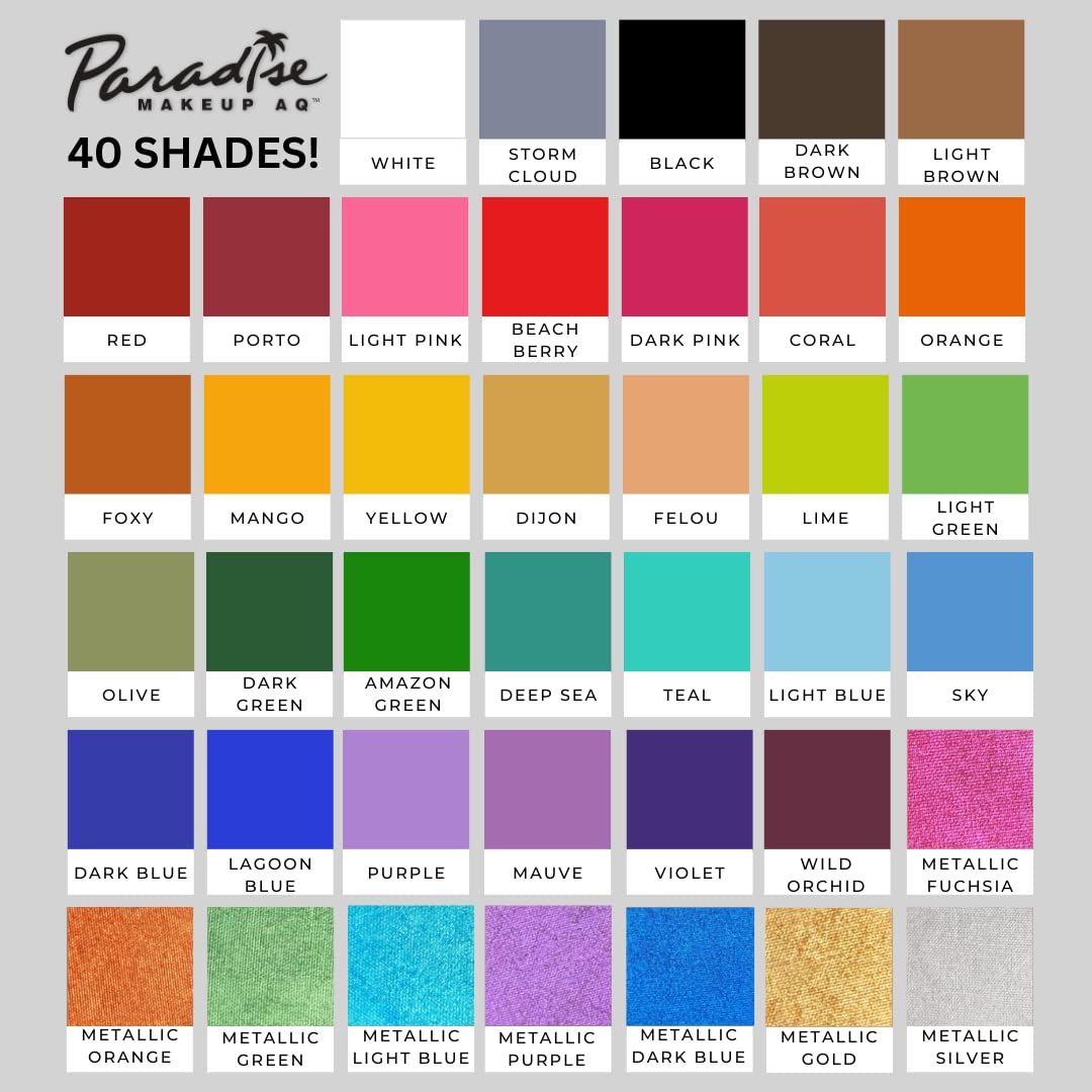 Pintura corporal y facial. Paradise AQ con maquillaje de 1.4 oz., Negro