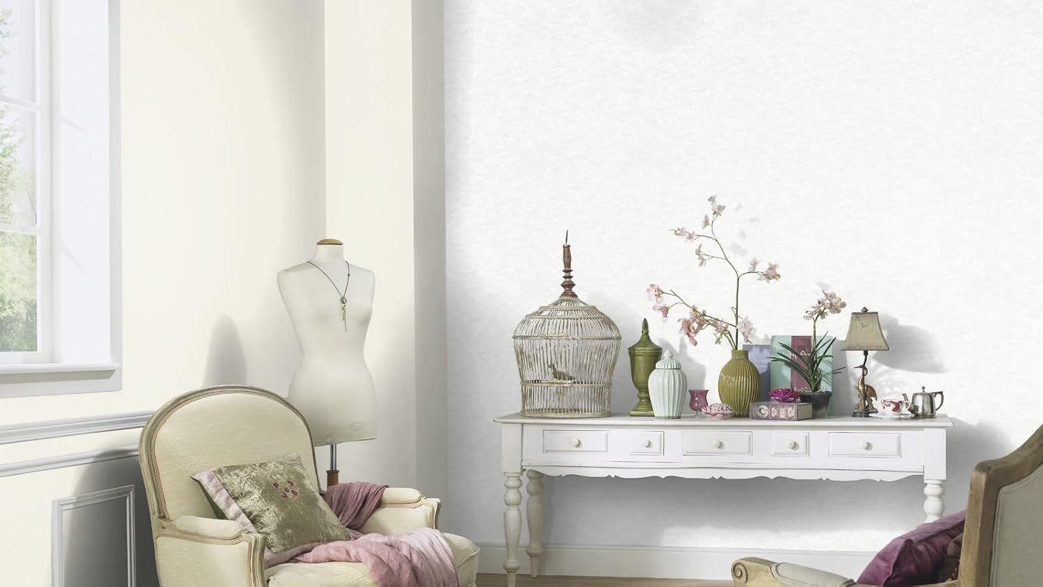 CONCORD WALLCOVERINGS  Papel tapiz moderno con textura abstracta, pared decorativa de vinilo, blanco, 21 pulgadas x 33 pies (57 pies cuadrados),