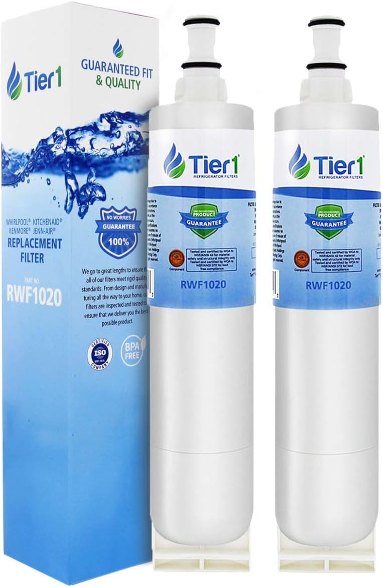 Tier1 Filtro de agua para refrigerador 4396508, paquete de 2  Reemplazo para Whirlpool 4396508, 4396510, 4392857, NLC240V, Kenmore 46-9010, Filter