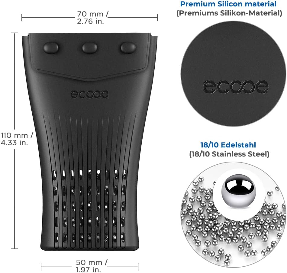 ecooe 1200 Beads Decanter Cleaning Beads with Silicone Bag for Narrow Neck Bottle Stainless Steel Cleaning Beads Balls for Vase, Carafes, Wine
