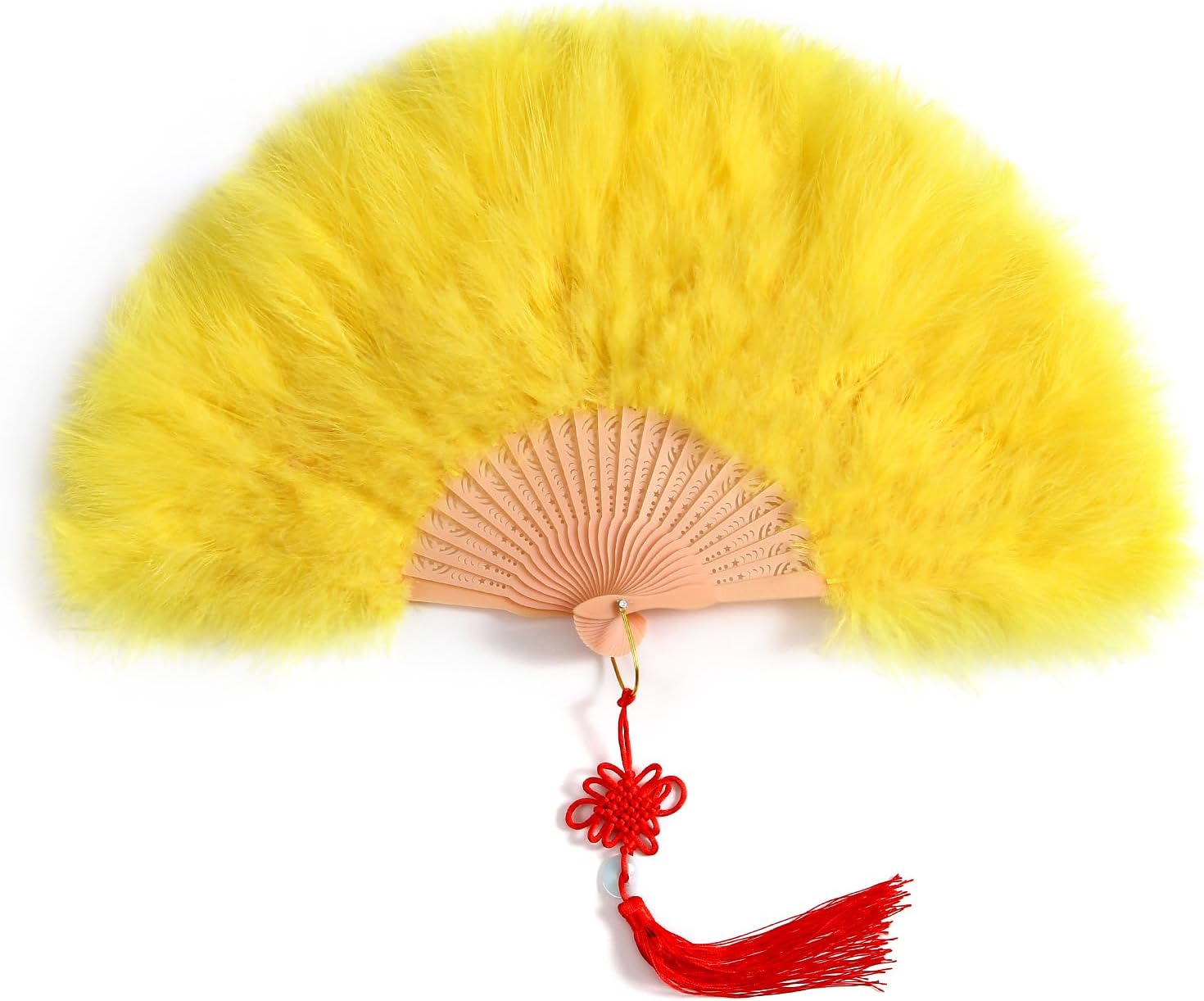 Abanico plegable de plumas vintage de los años 20 con diseño de marabú, ventilador de mano, para fiesta de disfraces, espectáculos de baile y