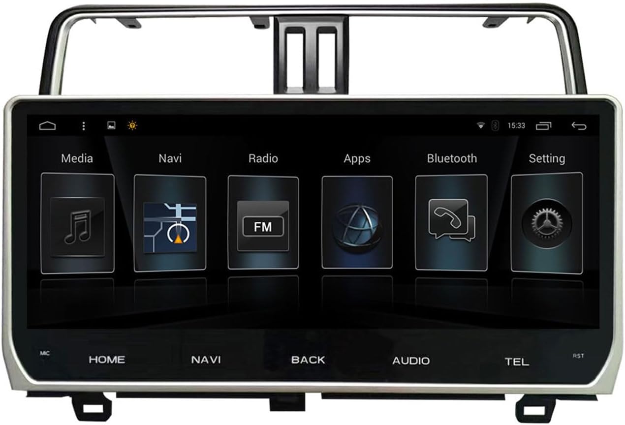 Radio de coche para Toyota Land Cruiser Prado 2018-2022 2G+32G 12.3 pulgadas Android 10 pantalla táctil estéreo de coche multimedia audio estéreo