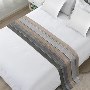 Camino de cama tamaño Queen, estilo rústico de grano de madera gris degradado, bufandas decorativas, estilo campestre vintage, camino de cama suave Camino de cama tamaño Queen, estilo rústico de grano de madera gris degradado, bufandas decorativas, estilo campestre vintage, camino de cama suave