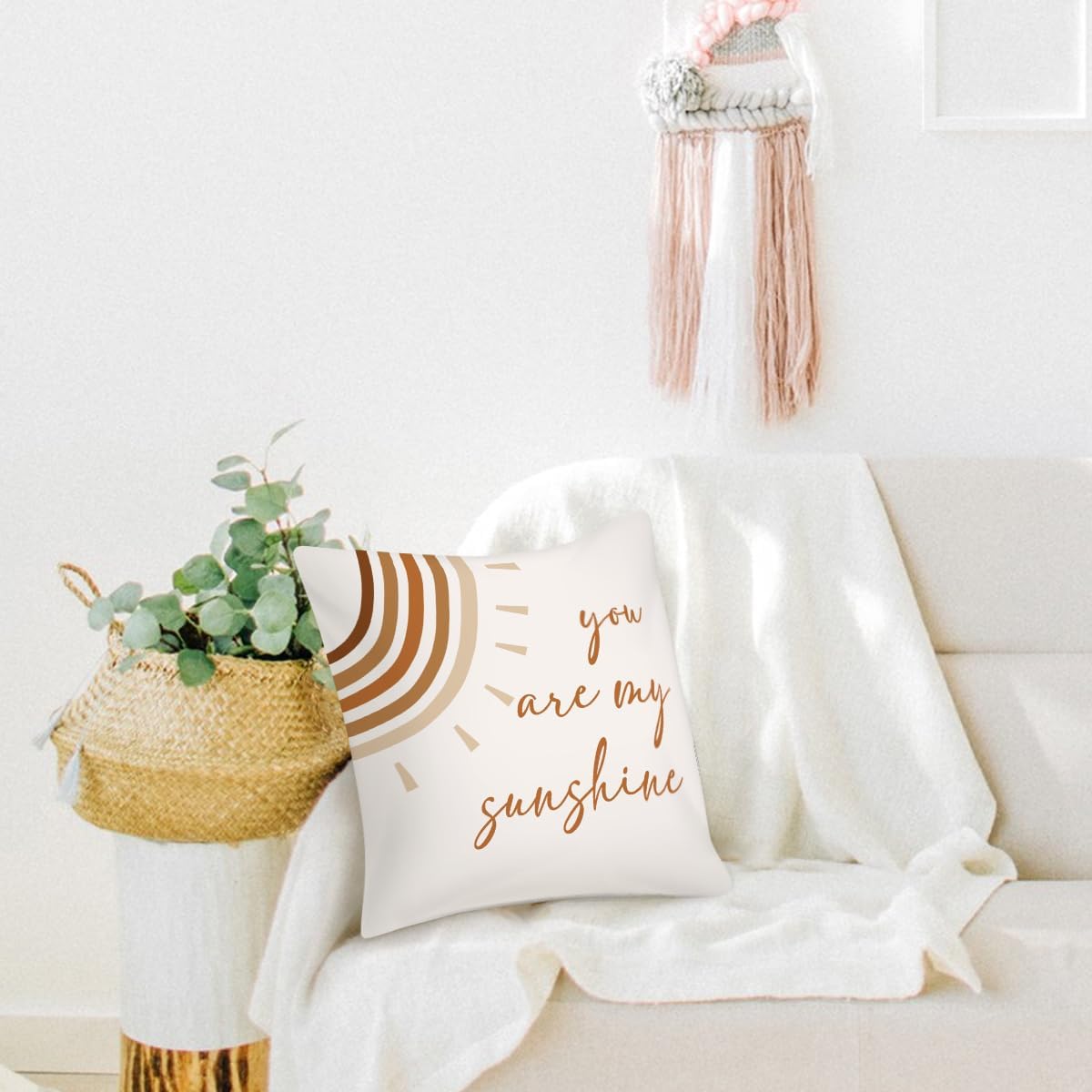 HONLUNG Fundas de almohada con frase inspiradora con frase inspiradora, diseño bohemio, sol, sol, 18 x 18 pulgadas, para el hogar, habitación de