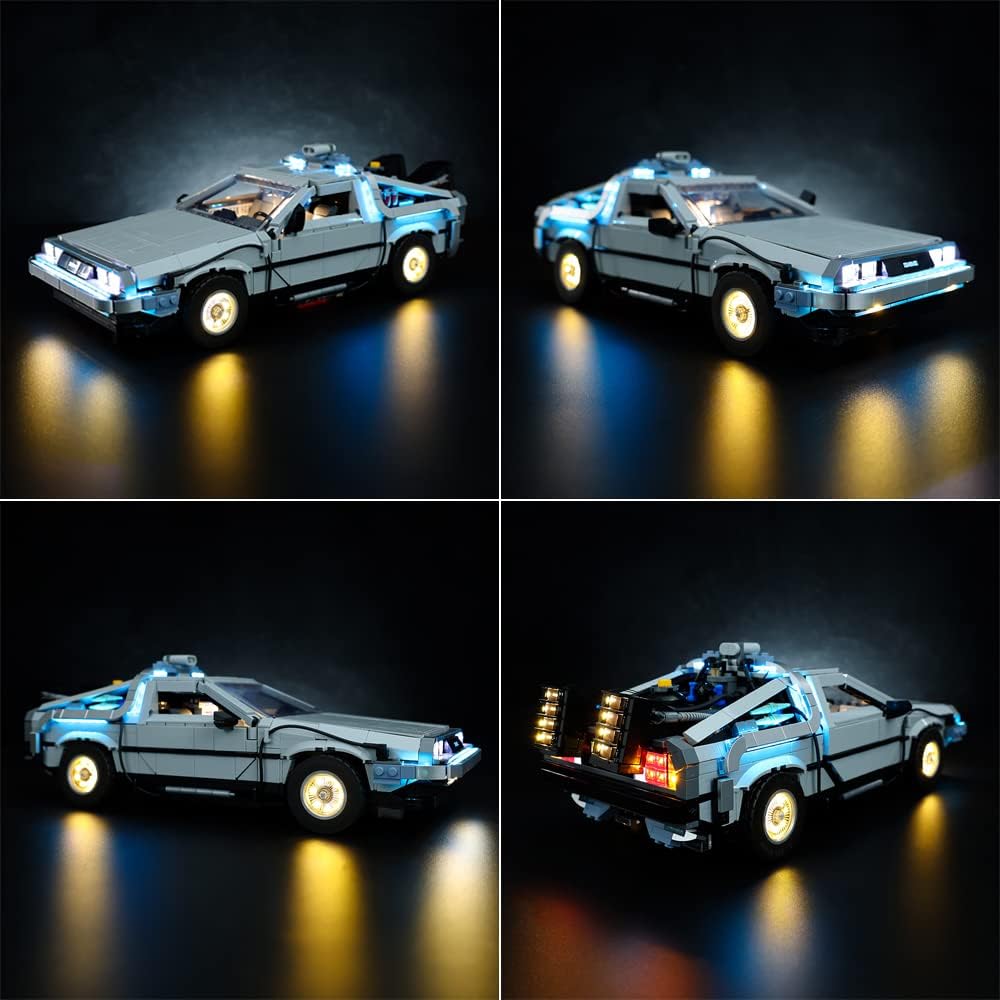 RC con kit de luz LED de sonido para (Back to The Future Time Machine 10300) Kit de construcción, kit de iluminación de construcción para Lego 10300